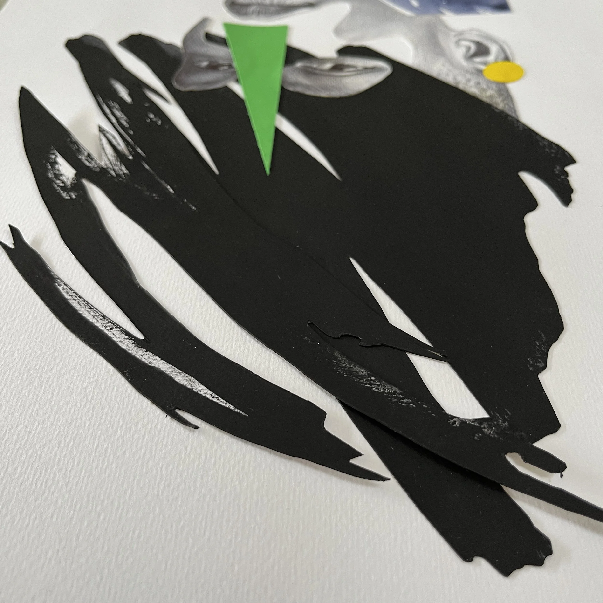 détail collage matière papier texture abstraction