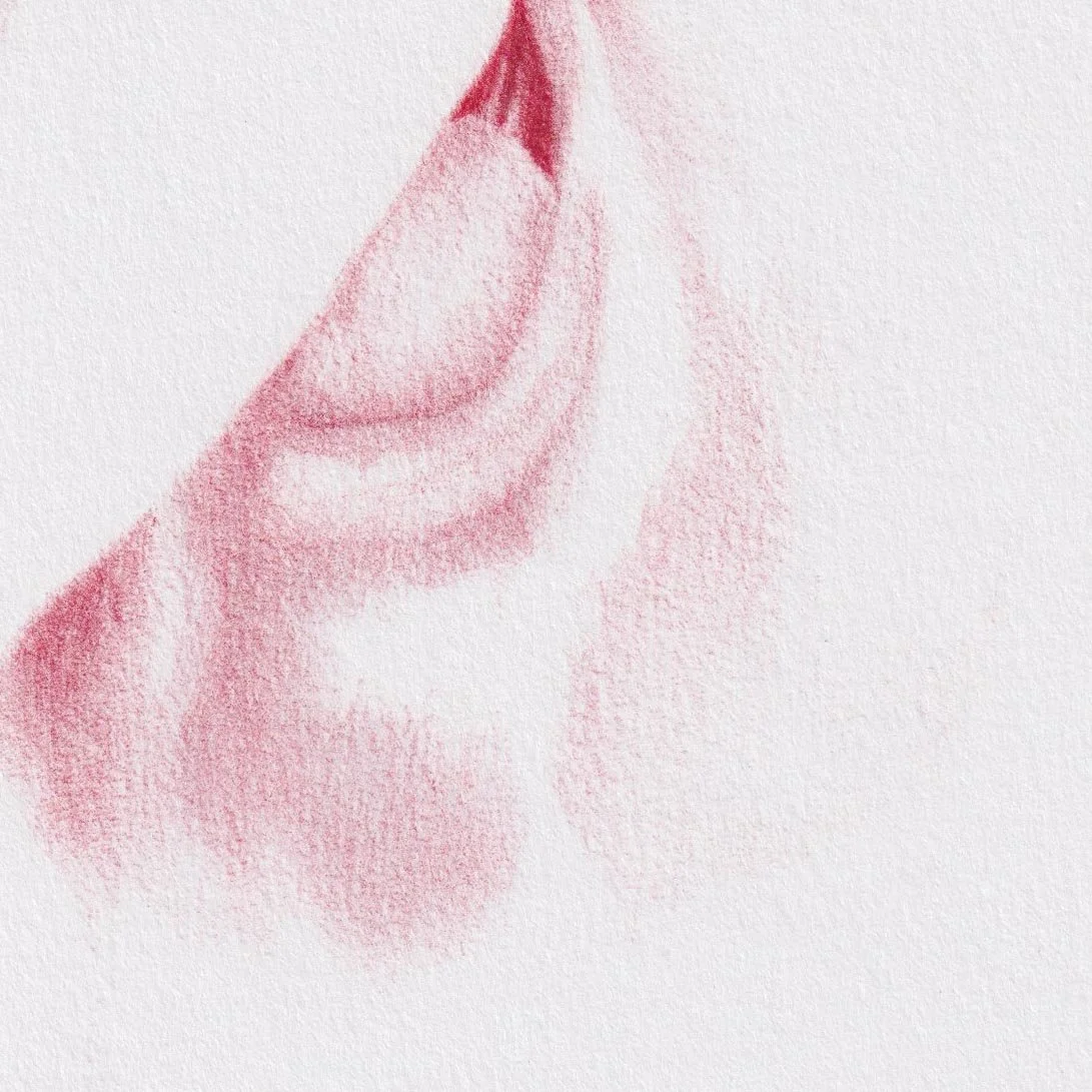 détail bouche ouverte dessin crayon rouge texture papier sensualité masculine