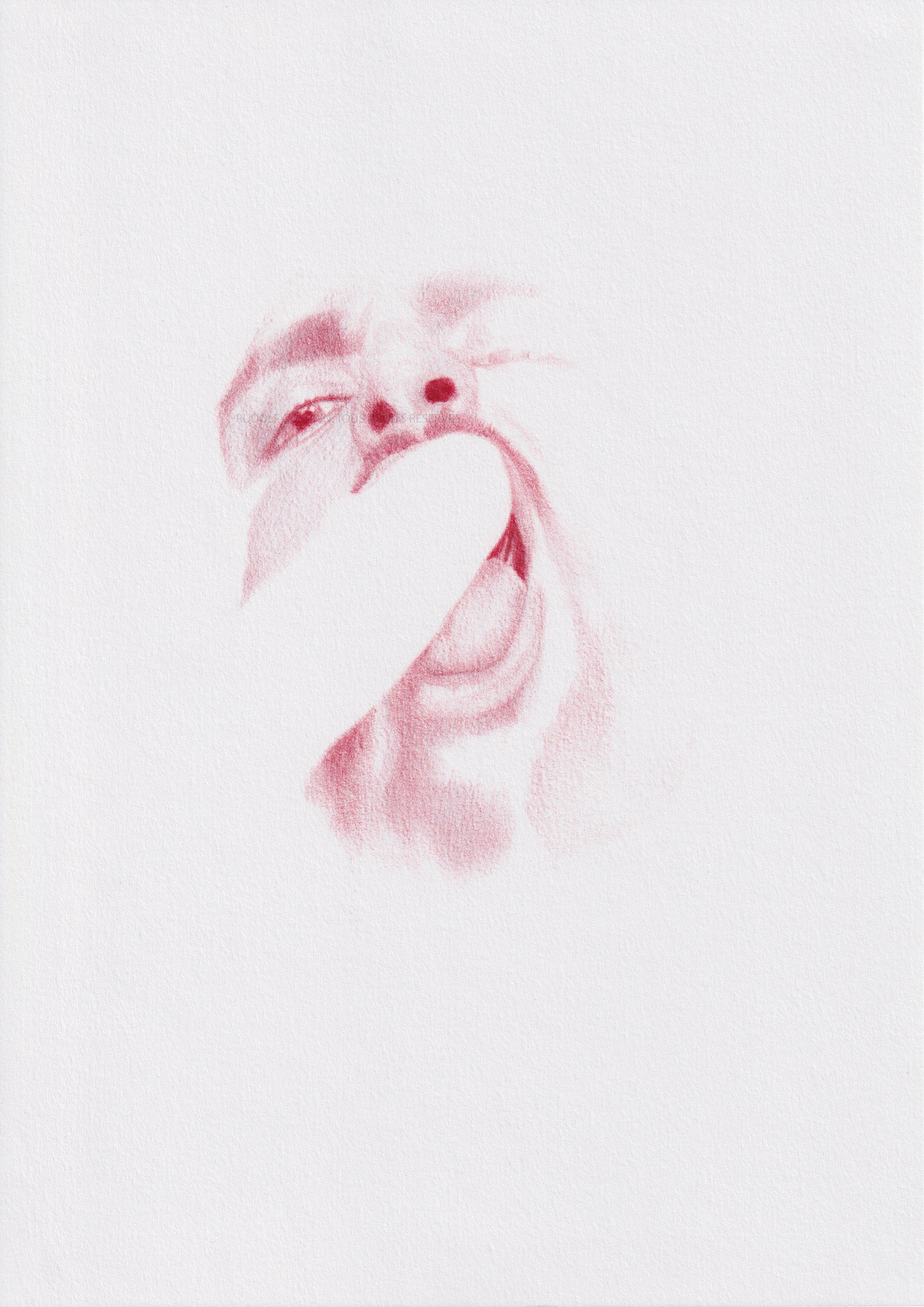 portrait fragmenté homme bouche ouverte expression désir dessin contemporain Rudolf Cuchkin