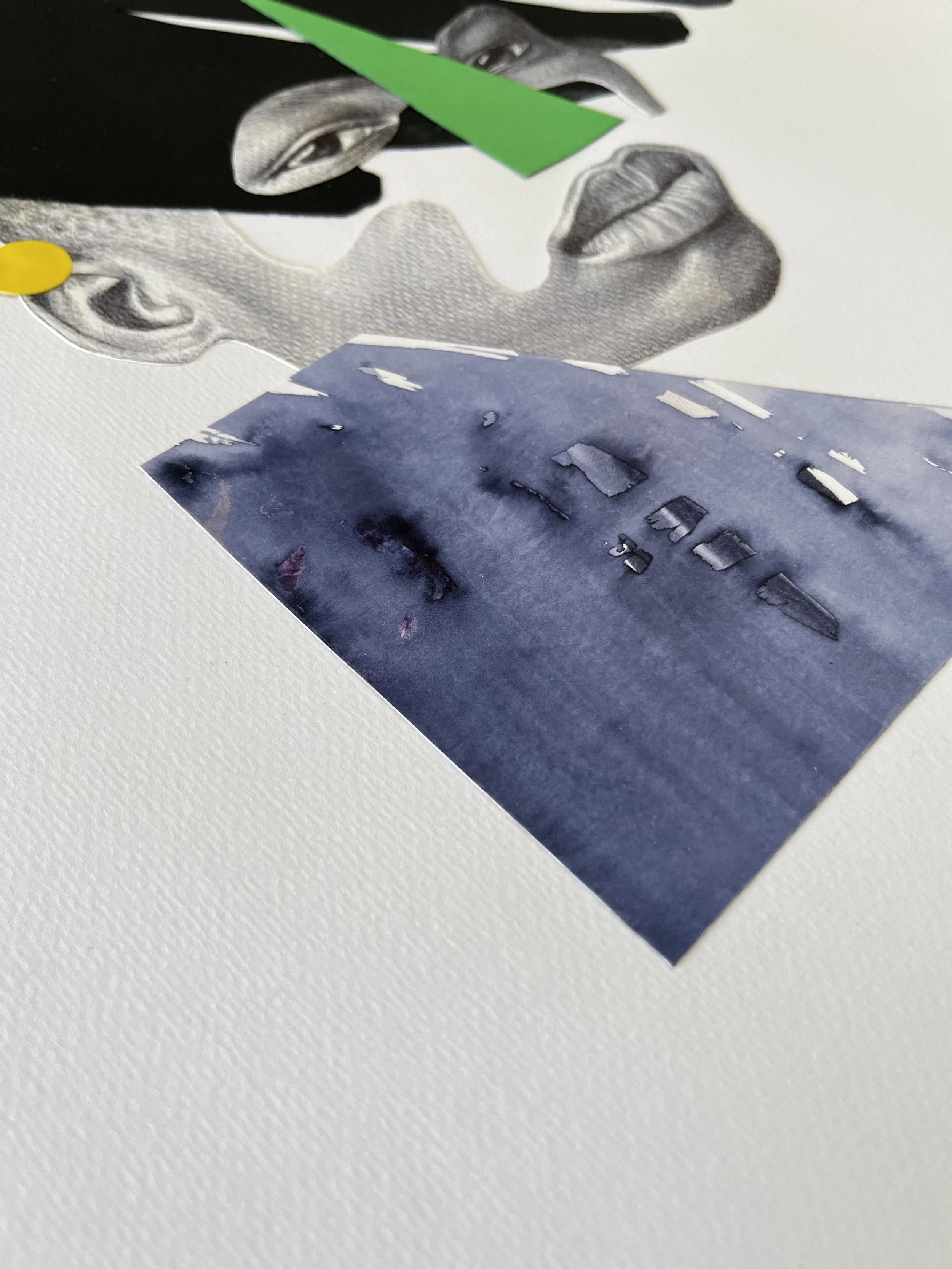 détail collage noir matière papier texture abstraction