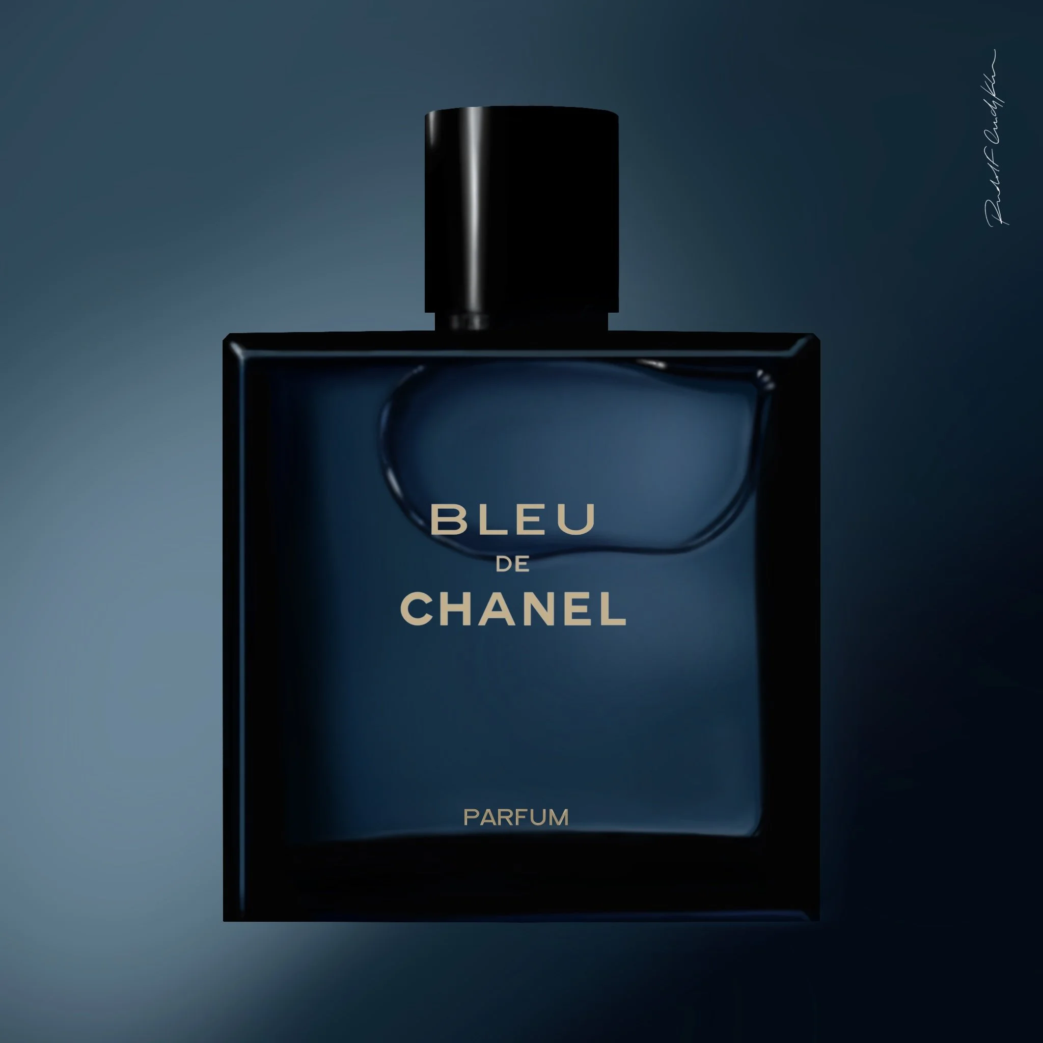 illustration digitale 2 bleu de chanel par Rudolf Cuchkin.JPG