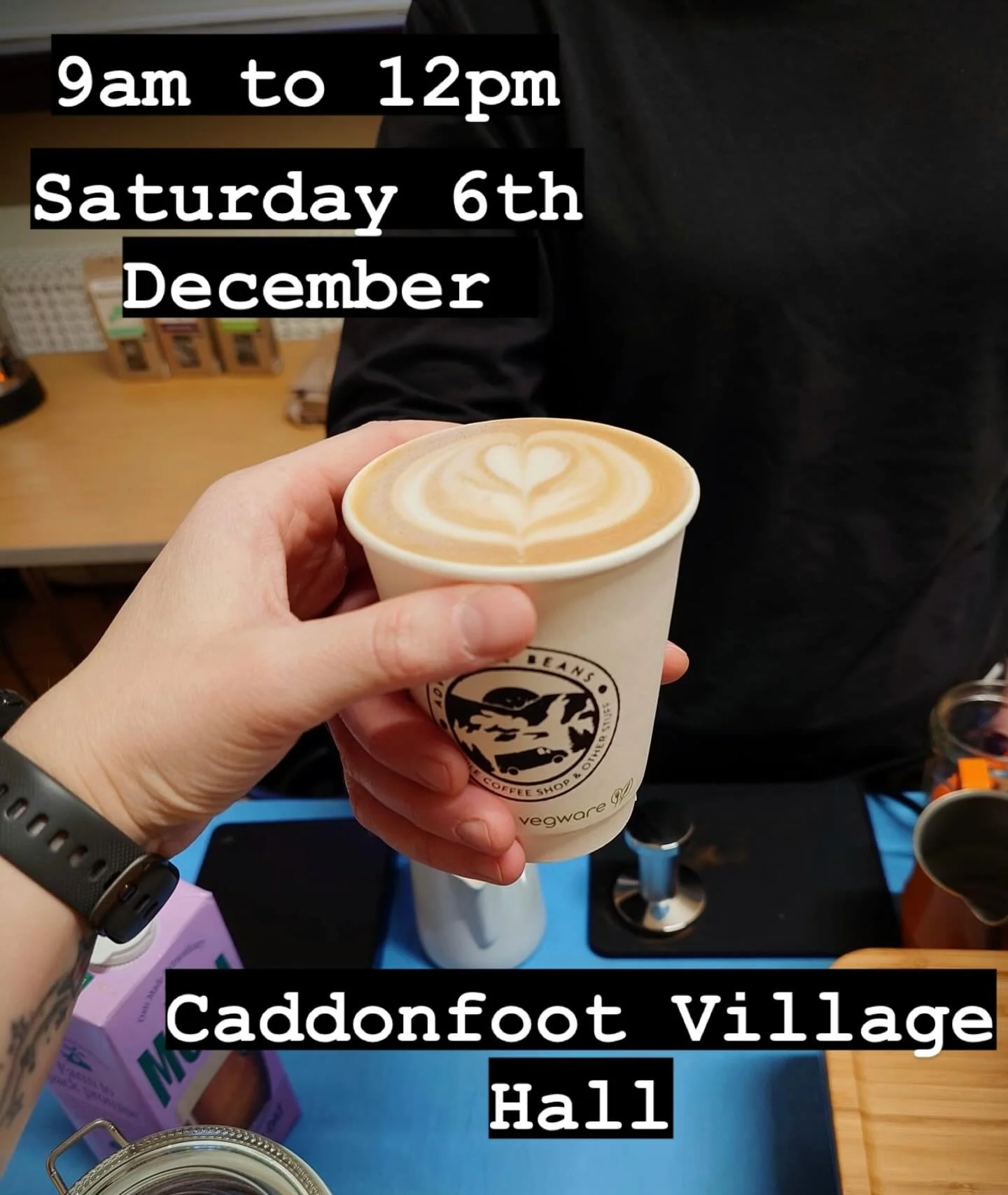 The pop up cafe is back this weekend at Caddonfoot Village Hall for the last time this year! Lots more coffee and treats, with a little festive twist. @the.wee.baker @iicommon @bavarianbakehouse  #scottishborders #communityevents #coffeecommunity