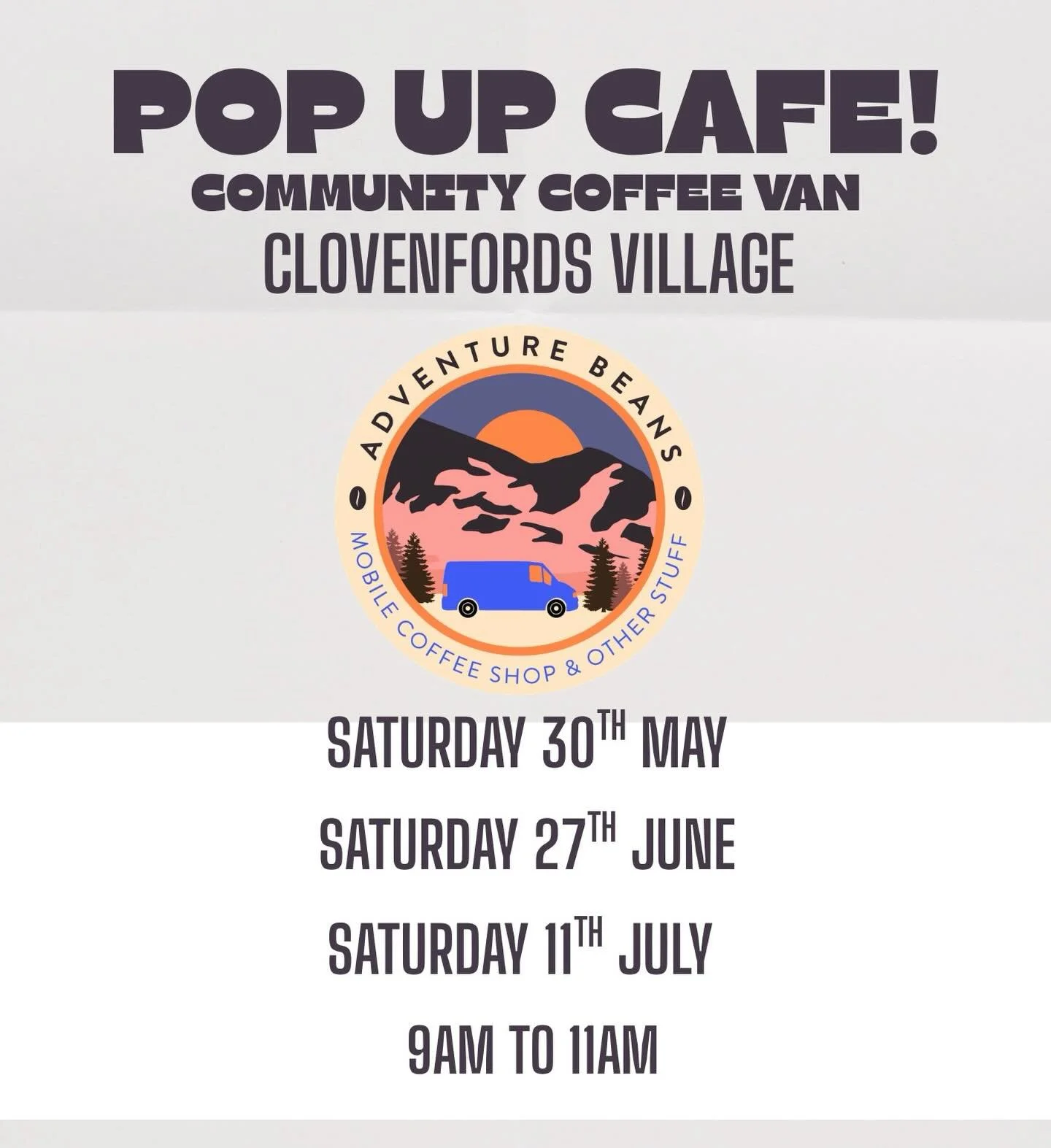 Next weekend in Clovenfords Village, first of many visits! #community #coffeetime
