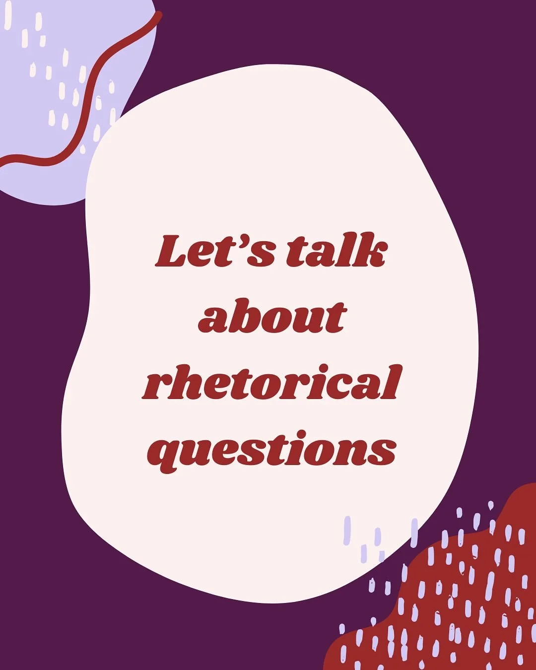You use a lot of rhetorical questions in your writing, don&rsquo;t you?
&bull;
When they&rsquo;re used to add colour or personality to your narrator&rsquo;s voice, or for added tension, rhetorical questions can be great. But I&rsquo;ve been seeing a 