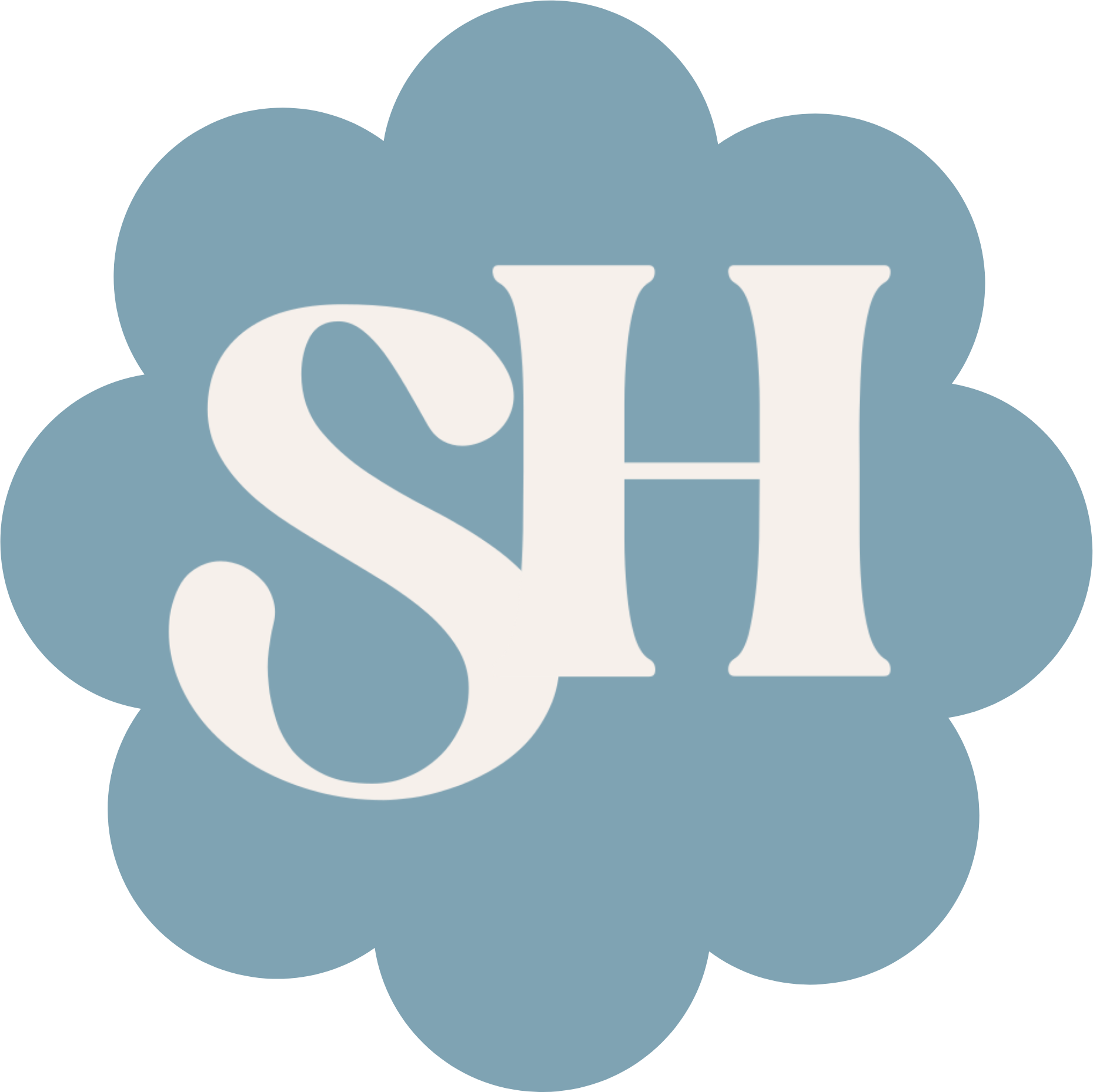 Graphic of a large blue cloud with stylized white letters 'S' and 'H' in the center.