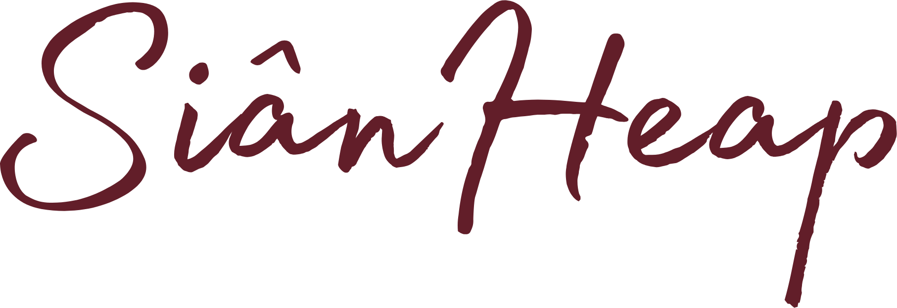 Stylized text reading "Sian Hop" in dark red, handwritten script font.