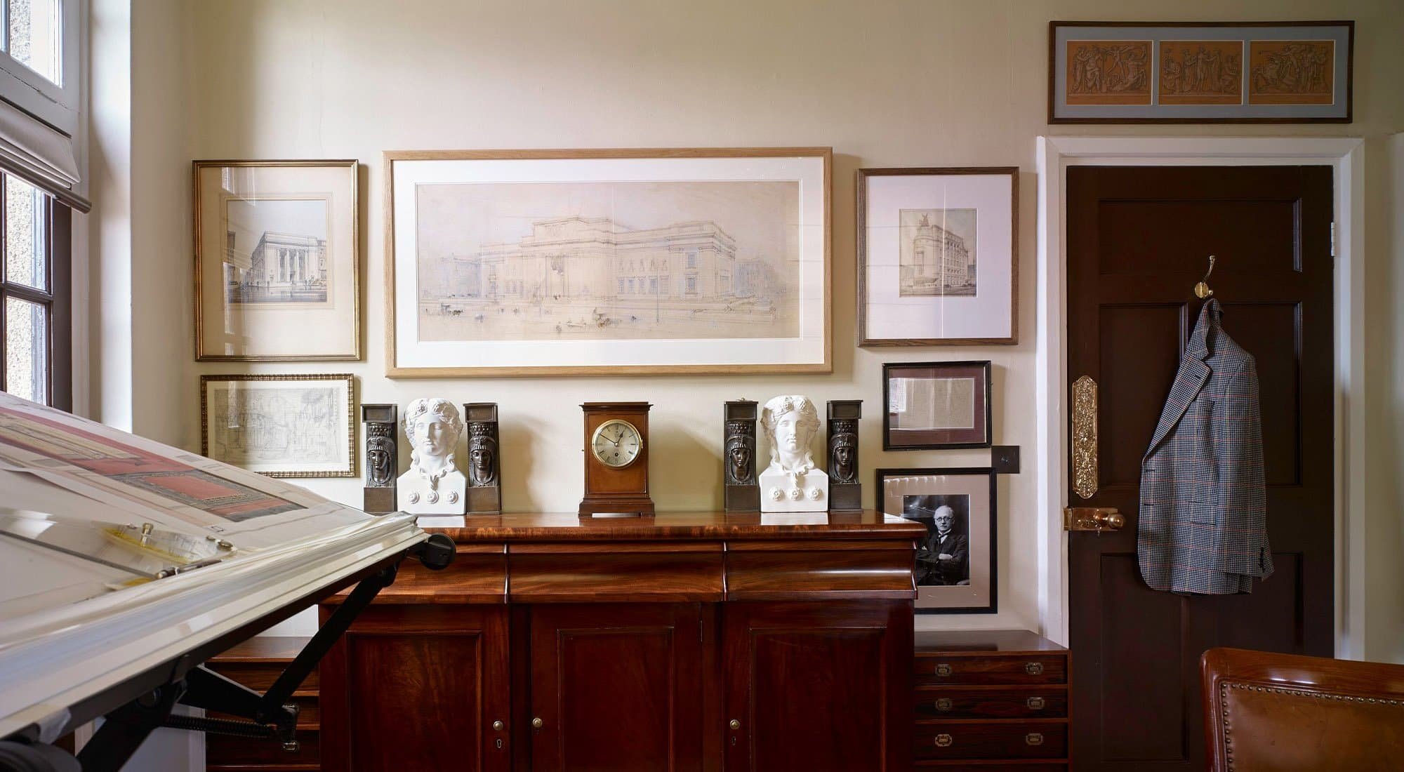 Restored interior of the former 1936 Neo-Georgian Post Office, now housing the Craig Hamilton Architects design studio.