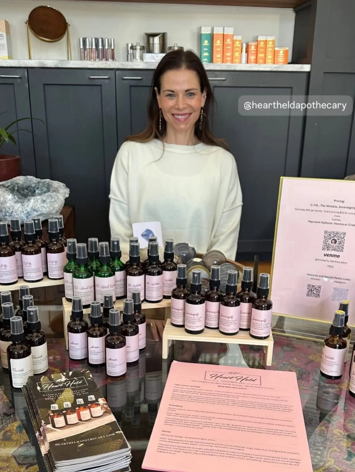 Beyond excited to announce retail customer number 3 - @sattvahealingartsllc.  Thank you @fireflymagick for believing in Heart Held products and welcoming us into your beautiful space.  I cannot recommend Sattva enough for your wellness needs - a bonu