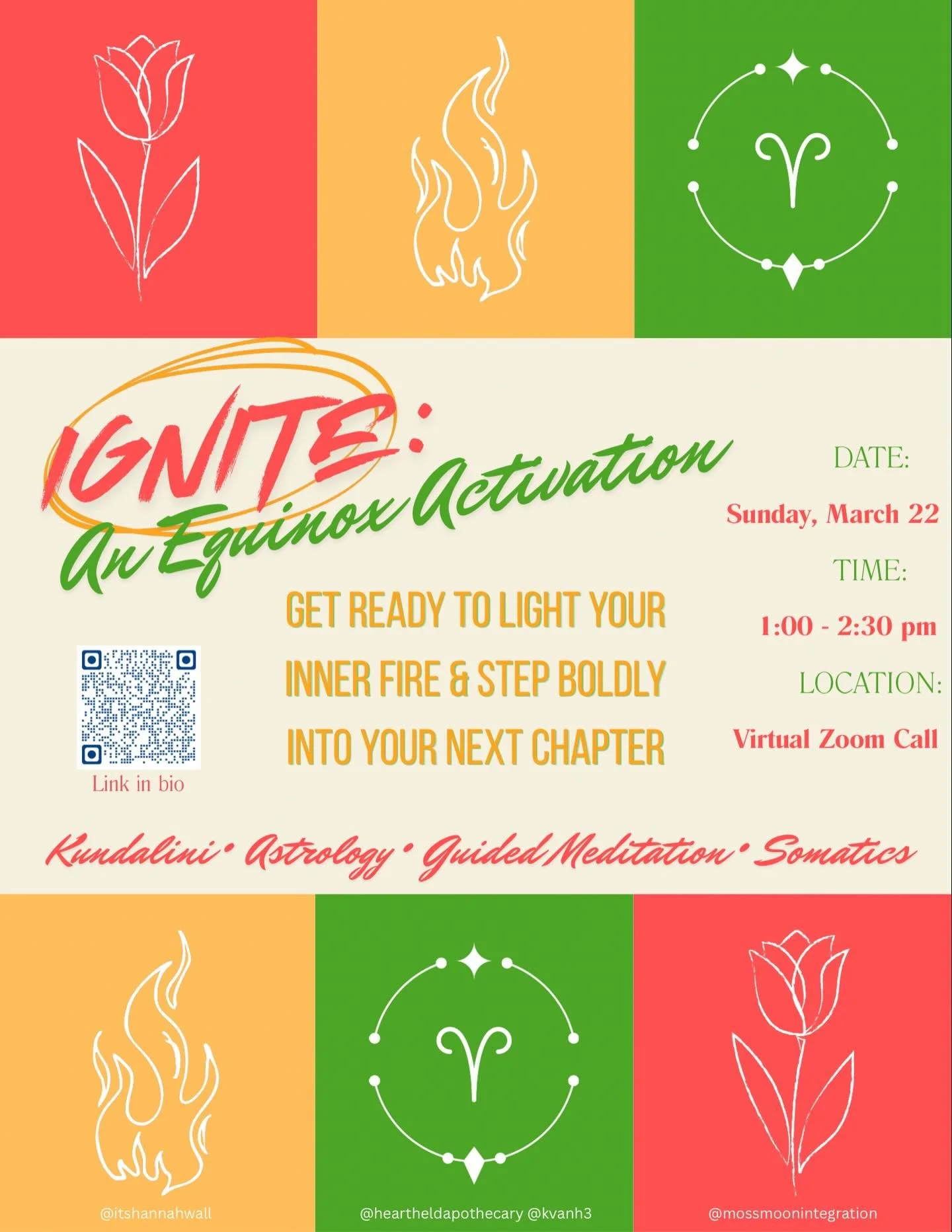 Due to the success of our first workshop&hellip; we are lighting it up again. This time virtual.  Welcome to your Equinox Activation.

Get ready to light your inner fire and step boldly into your next chapter. The Spring Equinox opens a powerful port