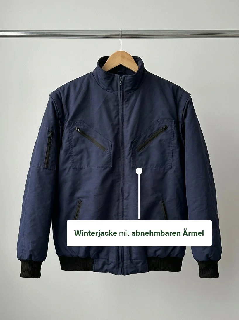 Winterjacke mit abnehmbaren Ärmel