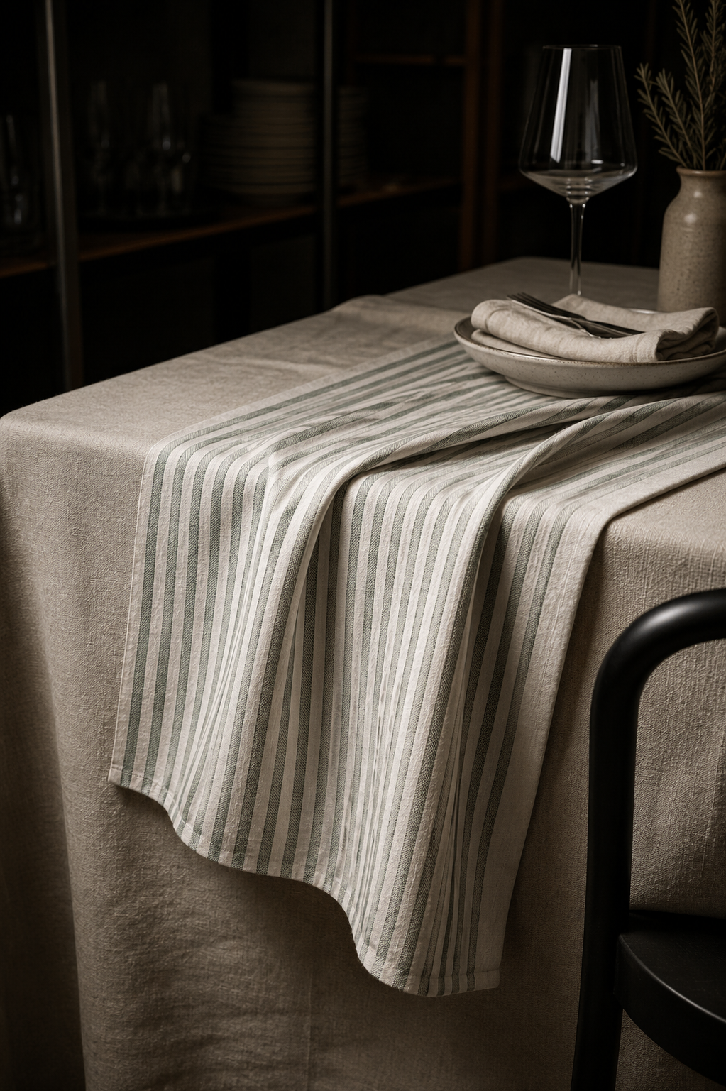 Hochwertige Leinen- und Halbleinen-Tischwäsche von Kimpex mit natürlicher Struktur und zeitlosem Design für Restaurants, Hotels und gehobene Gastronomie.