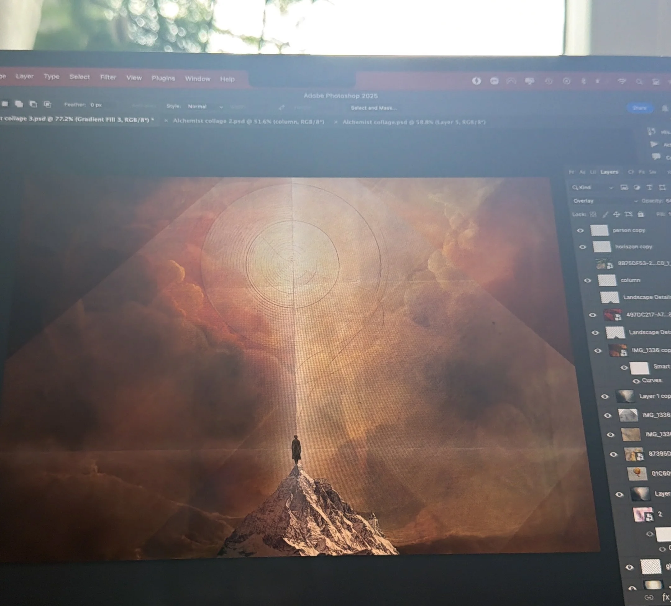 Meanwhile on screen a different concept unfolds as I collage recent photos to recreate a memory experience ❤️&zwj;🔥