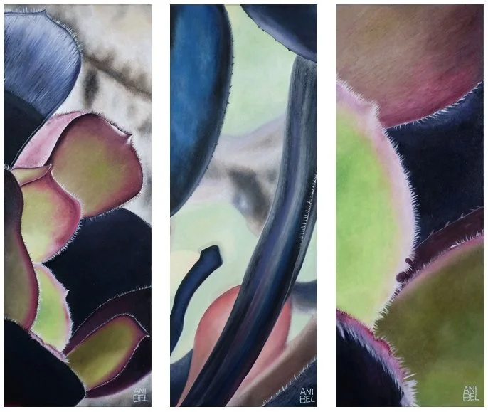 UTOPIA Huile sur toile 30X80cm 2024               TRIPTYQUE