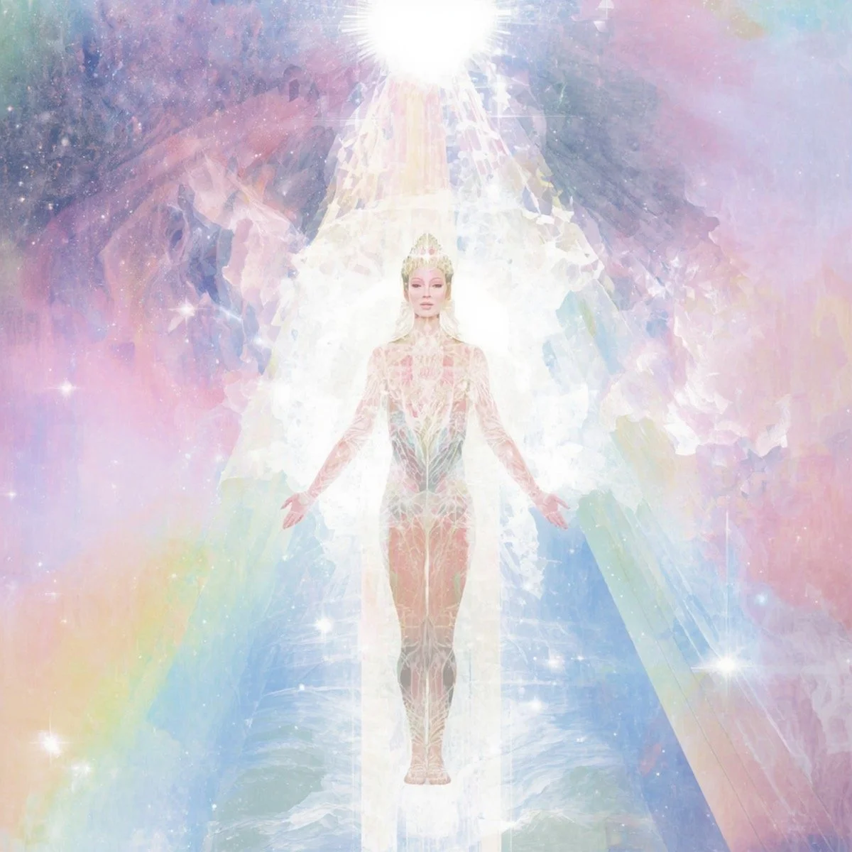 Abstract blue background with text 