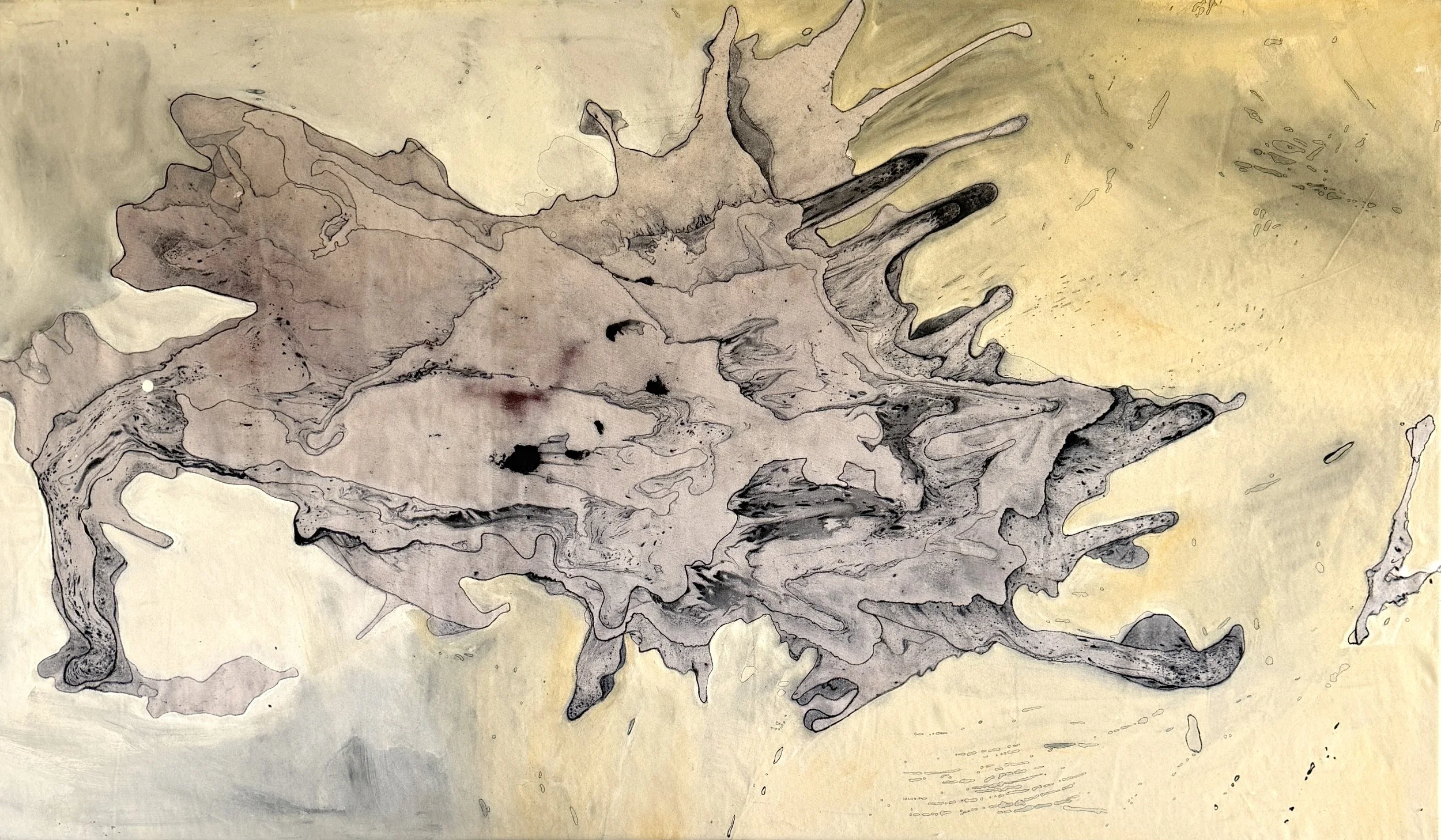 ACOS1, mixed media on canvas, 79x145cm