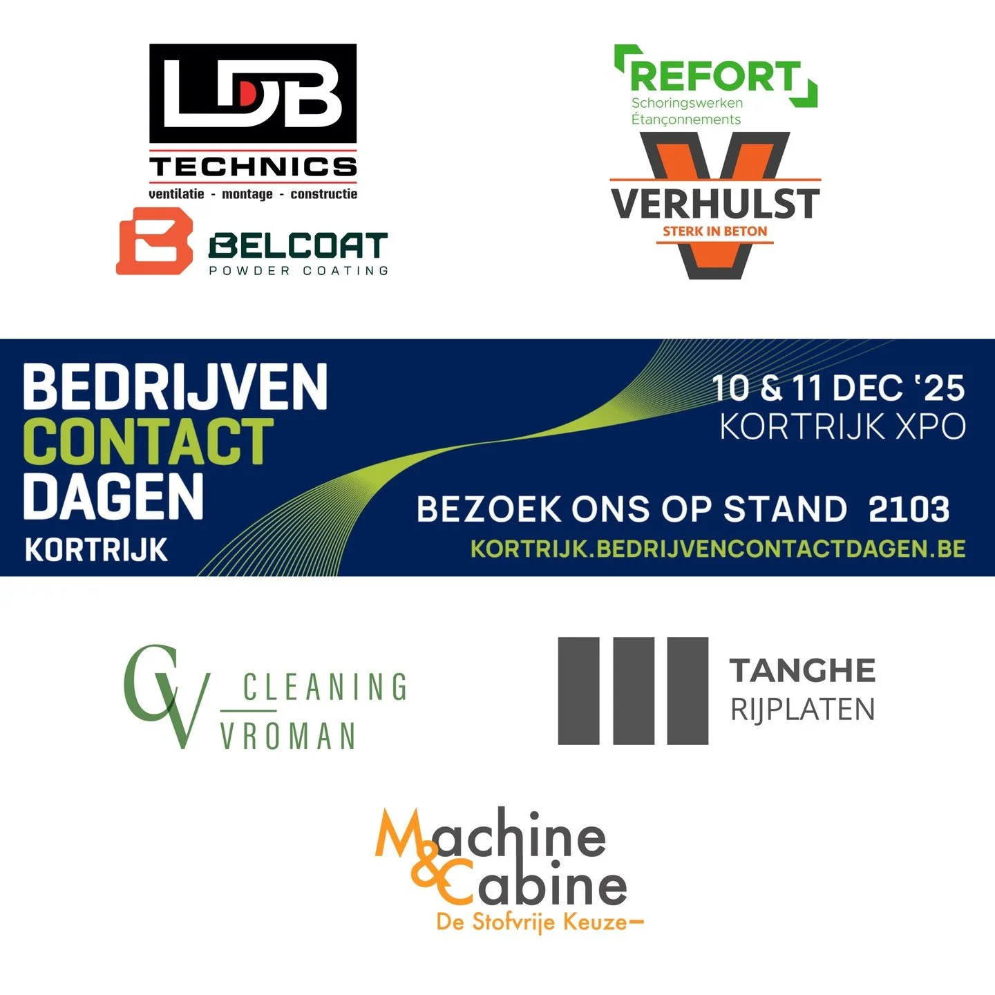We staan op de Bedrijvencontactdagen Kortrijk!
Samen met 6 andere jonge ondernemers uit de regio.

📅 10 &amp; 11 december 2025
📍 Stand 2103

Kom je ook eens langs?
🎟️ Registreren kan via: https://bcdkortrijk25.registration.xpogroup.com/invitation/