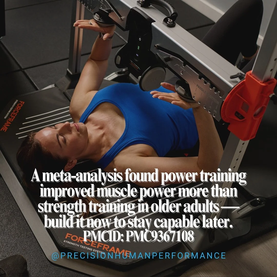 Power = Longevity 
Training explosive muscle power today builds the speed, responsiveness, and capability you&rsquo;ll rely on tomorrow.
A recent meta-analysis found that power training improves muscle power more than strength training alone in older