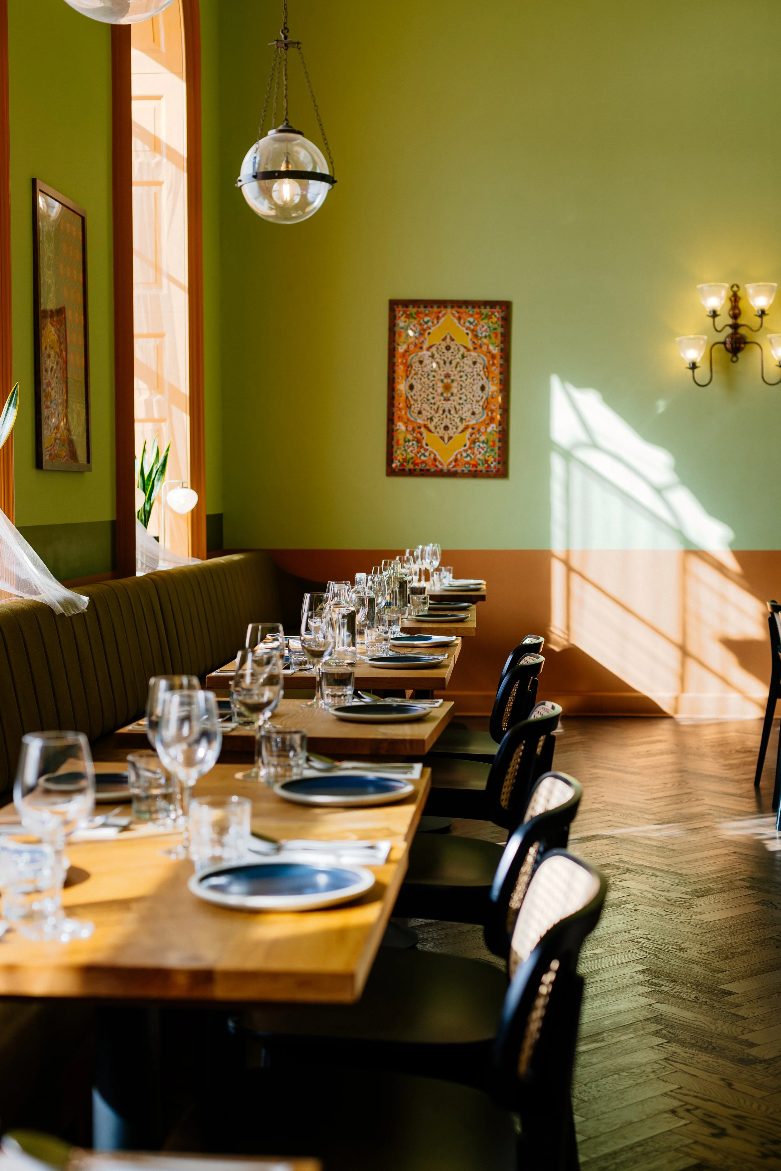 Interior of Aram restaurant at Somerset House, Strand, London