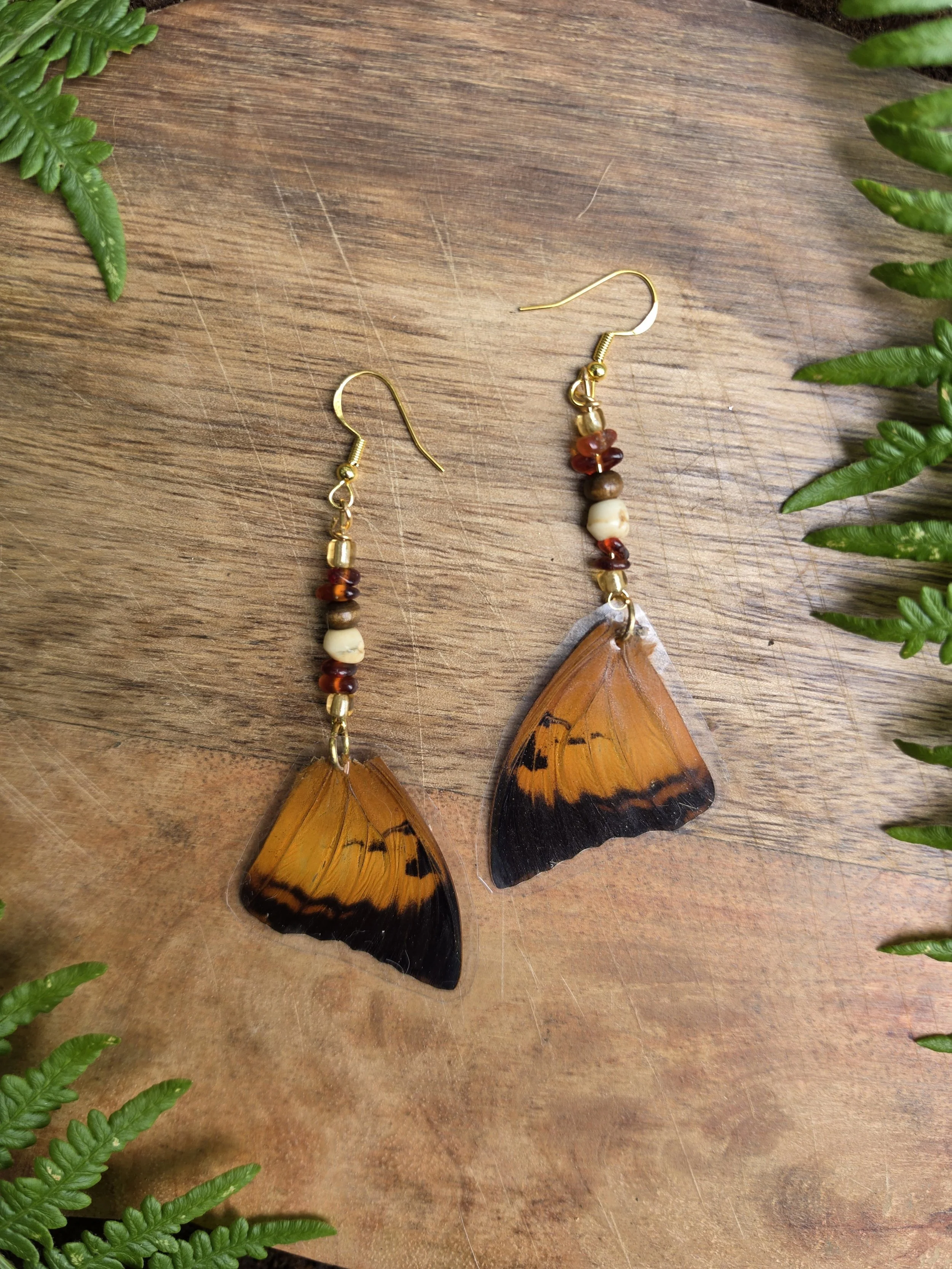 Amber Butterfly Earings