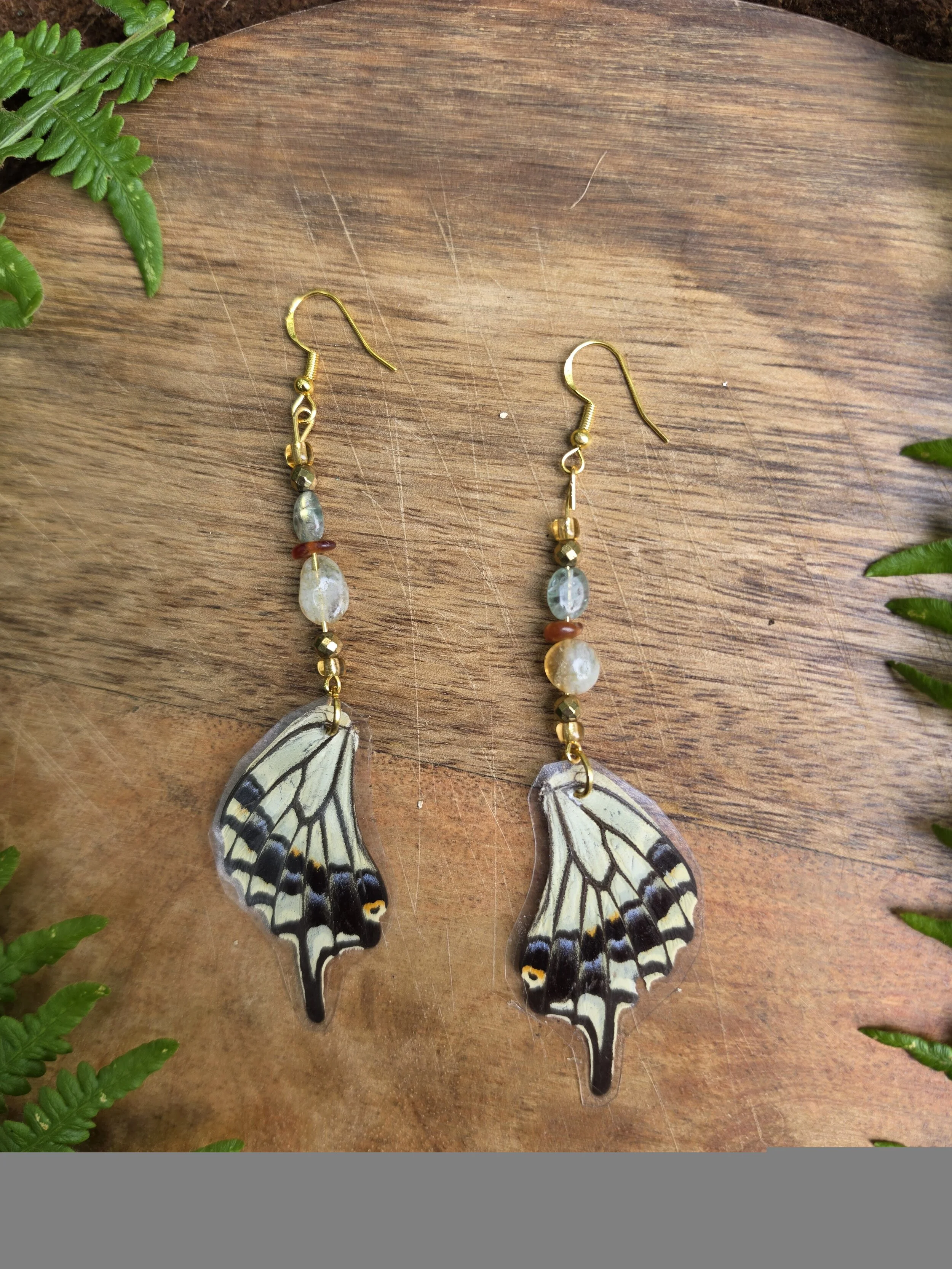 Citrine & Aqua Marine Buttetfly Earings