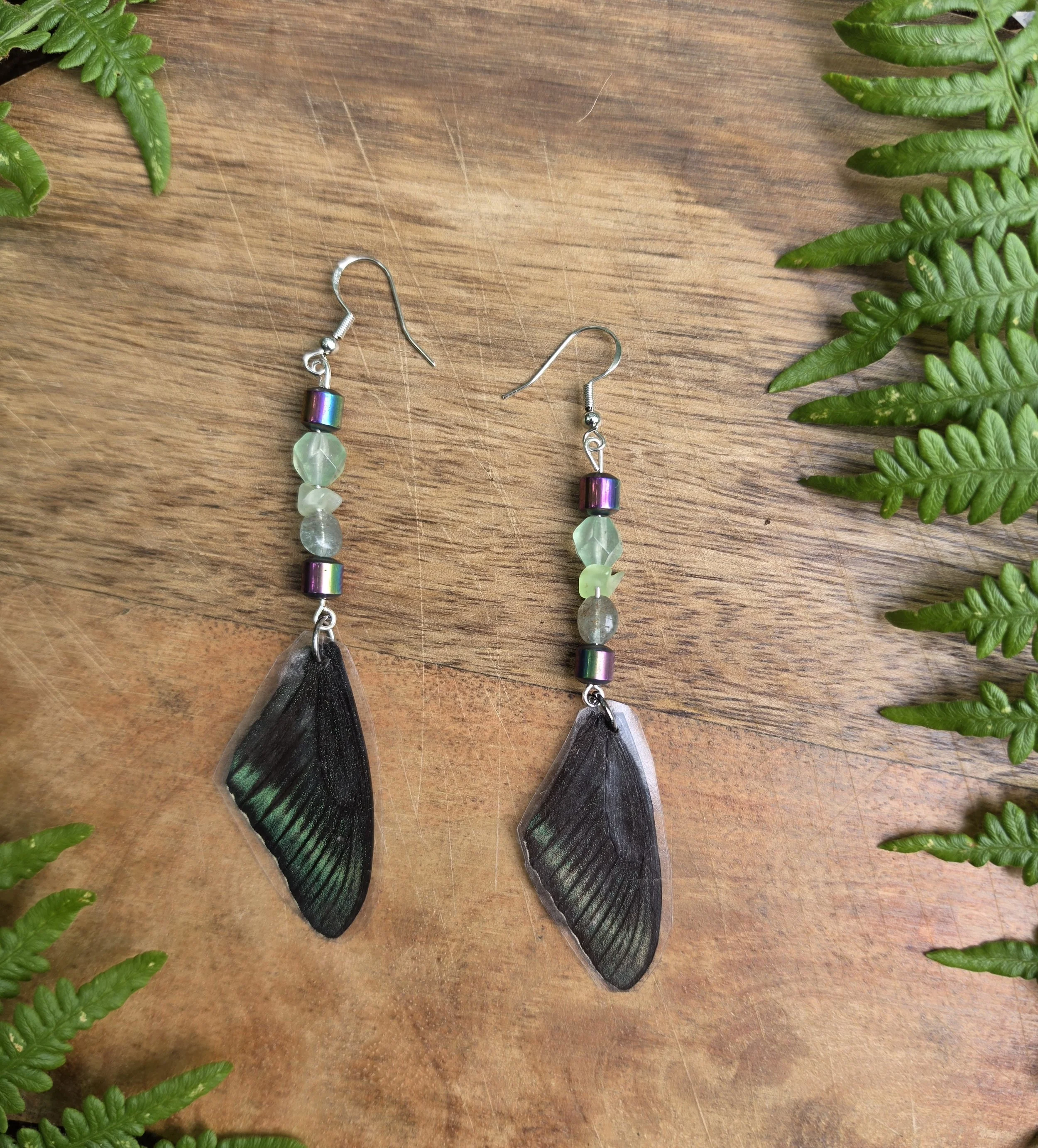 Jade Rainbow Butterfly Earings