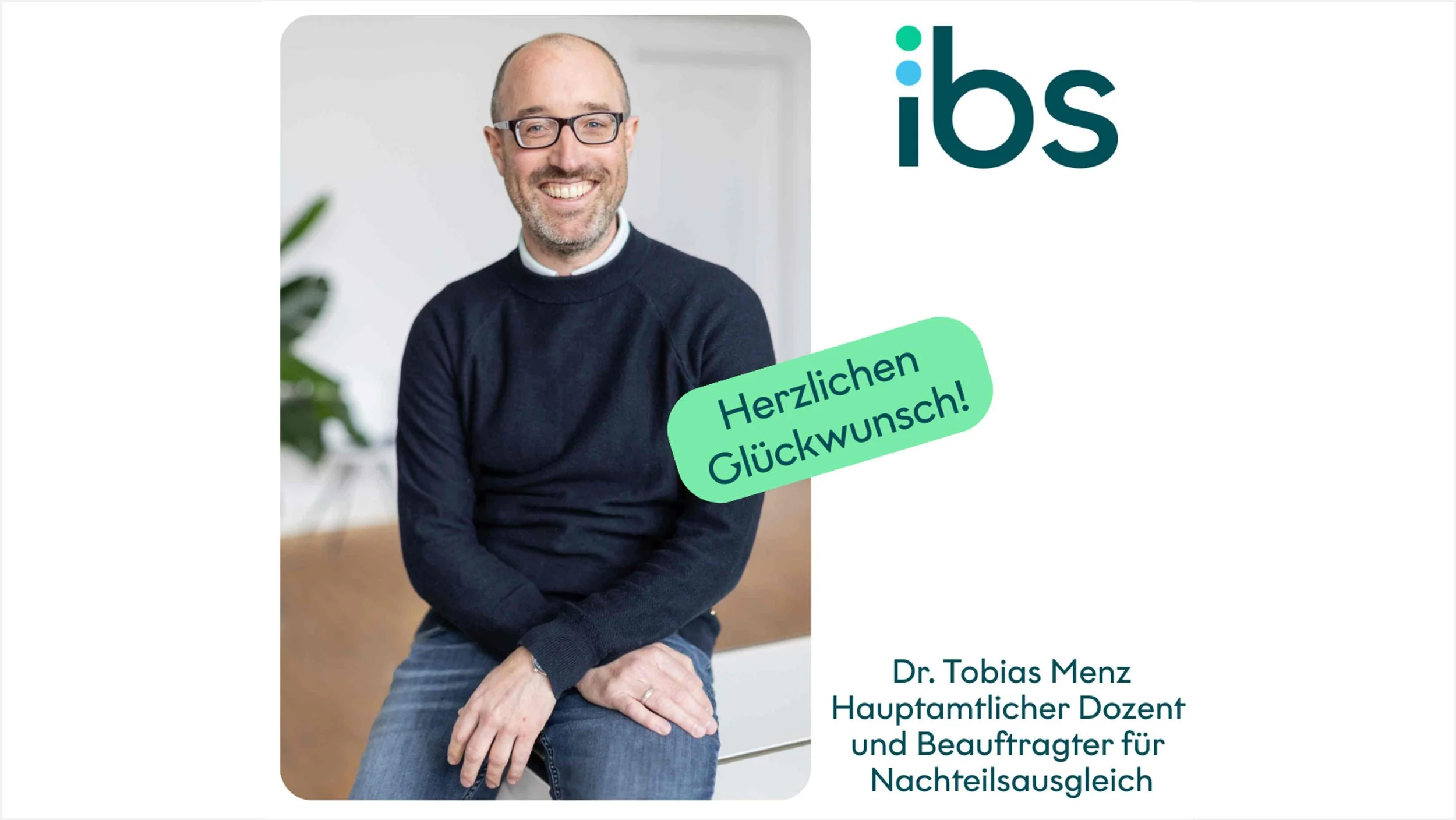 Herzlichen Glückwunsch, Dr. Tobias Menz! Wir gratulieren zum 10‑jährigen IBS-Jubiläum. 🎉