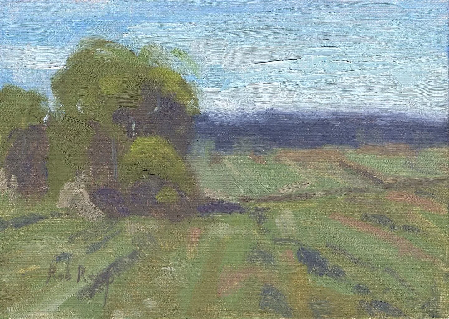 It’s been dreary and cool in South Arkansas lately, so I’ve been revisiting some reference photos from last summer for a little warmth and inspiration. Here’s a 5x7 study I put together a few weeks ago—bringing back those sunn