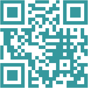 Un code QR en bleu turquoise.