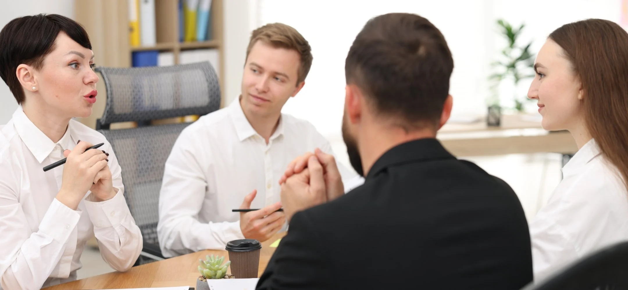 client meeting in an office - sum of all numbers