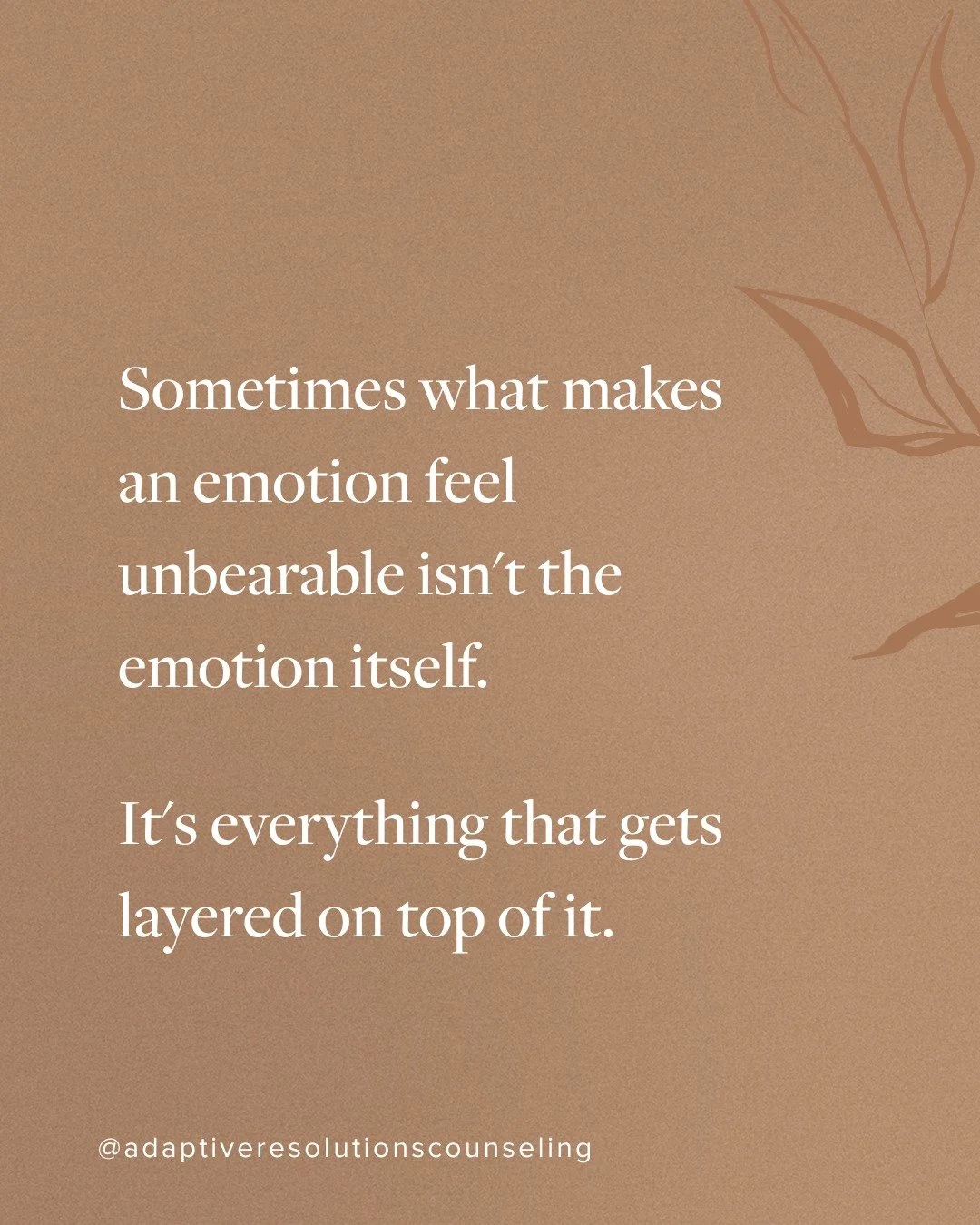 Overwhelm isn't always about what's happening around us.

Sometimes it's about what's happening inside us.

Anxiety gets met with self-judgment.

Self-judgment turns into shame.

Shame becomes fear that something must be wrong with us.

Before long, 