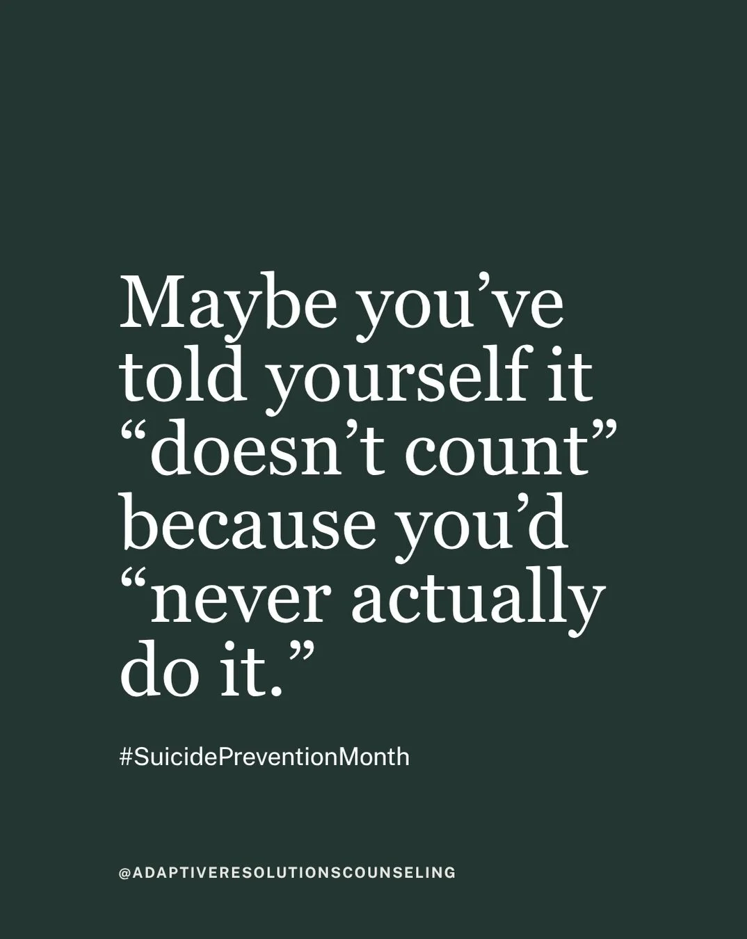 There are different experiences along the spectrum of suicidal ideation, which can include times when someone doesn&rsquo;t intend to end their life but finds themselves wanting to disappear, wanting everything to stop, believing others would be bett