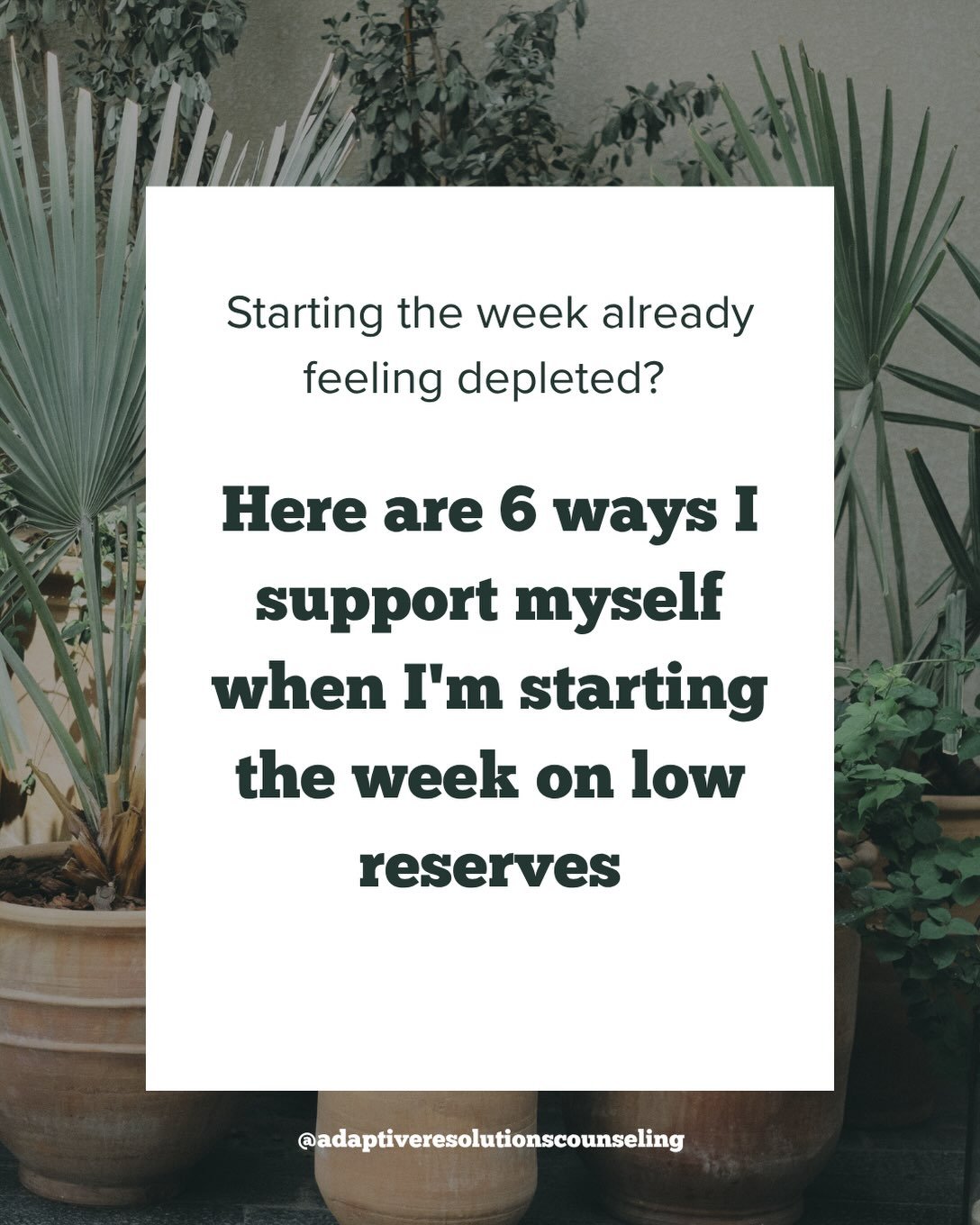 After a full week of SE training, I came home Tuesday night and went straight into mommy mode, followed by three full days of seeing clients. By the time I got to Wednesday, I could feel that I was already on low reserves.

I still had responsibiliti