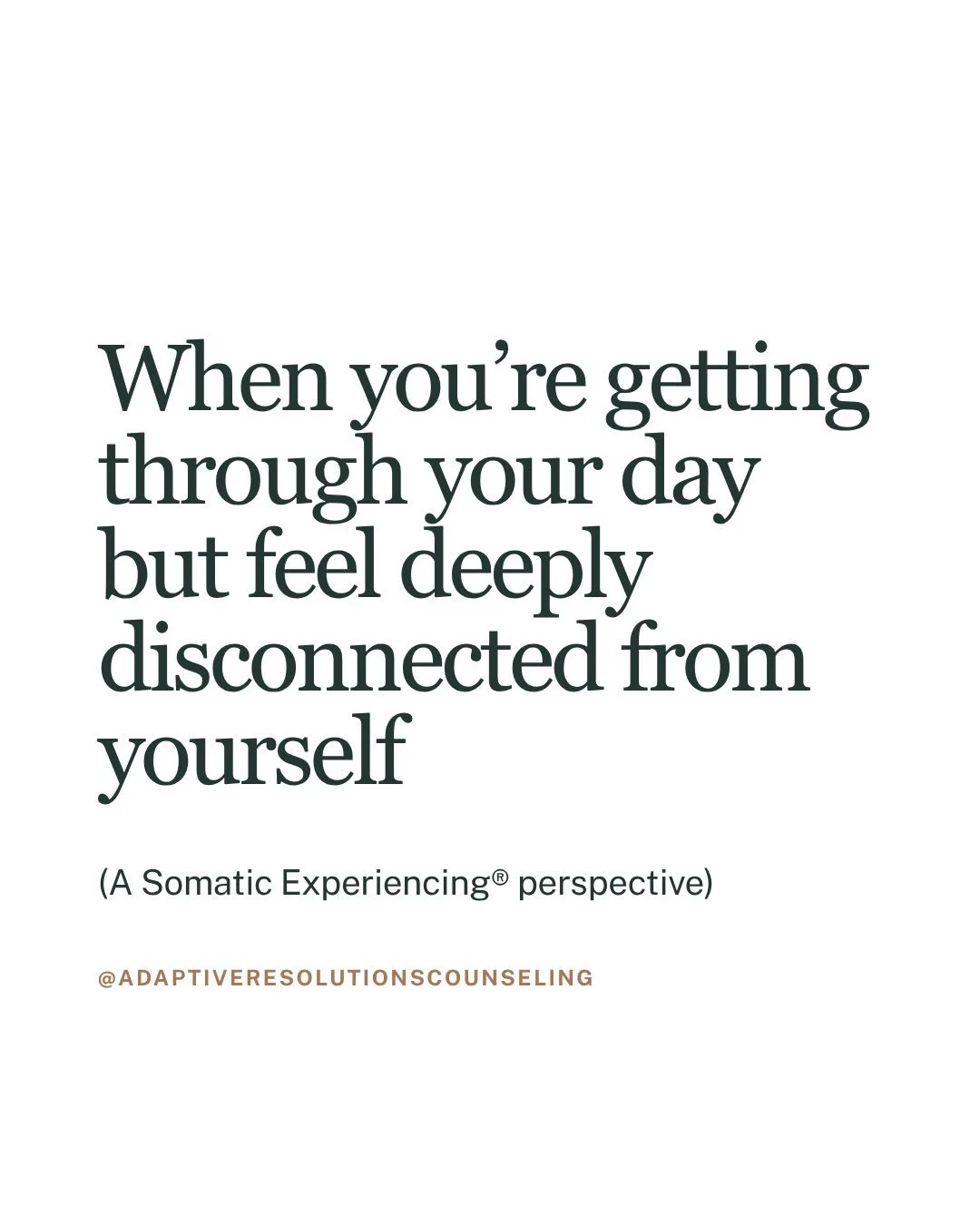 A lot of my clients come to therapy because they know something feels off, even though from the outside, they&rsquo;re still functioning pretty well.

They&rsquo;re working, taking care of their responsibilities, showing up for the people in their li