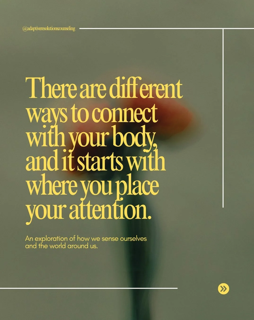 One of the things I appreciate about somatic therapy is that there are different ways to support someone&rsquo;s body awareness, depending on their respective capacity, threshold, and where they are in the moment.

For someone who feels disconnected 