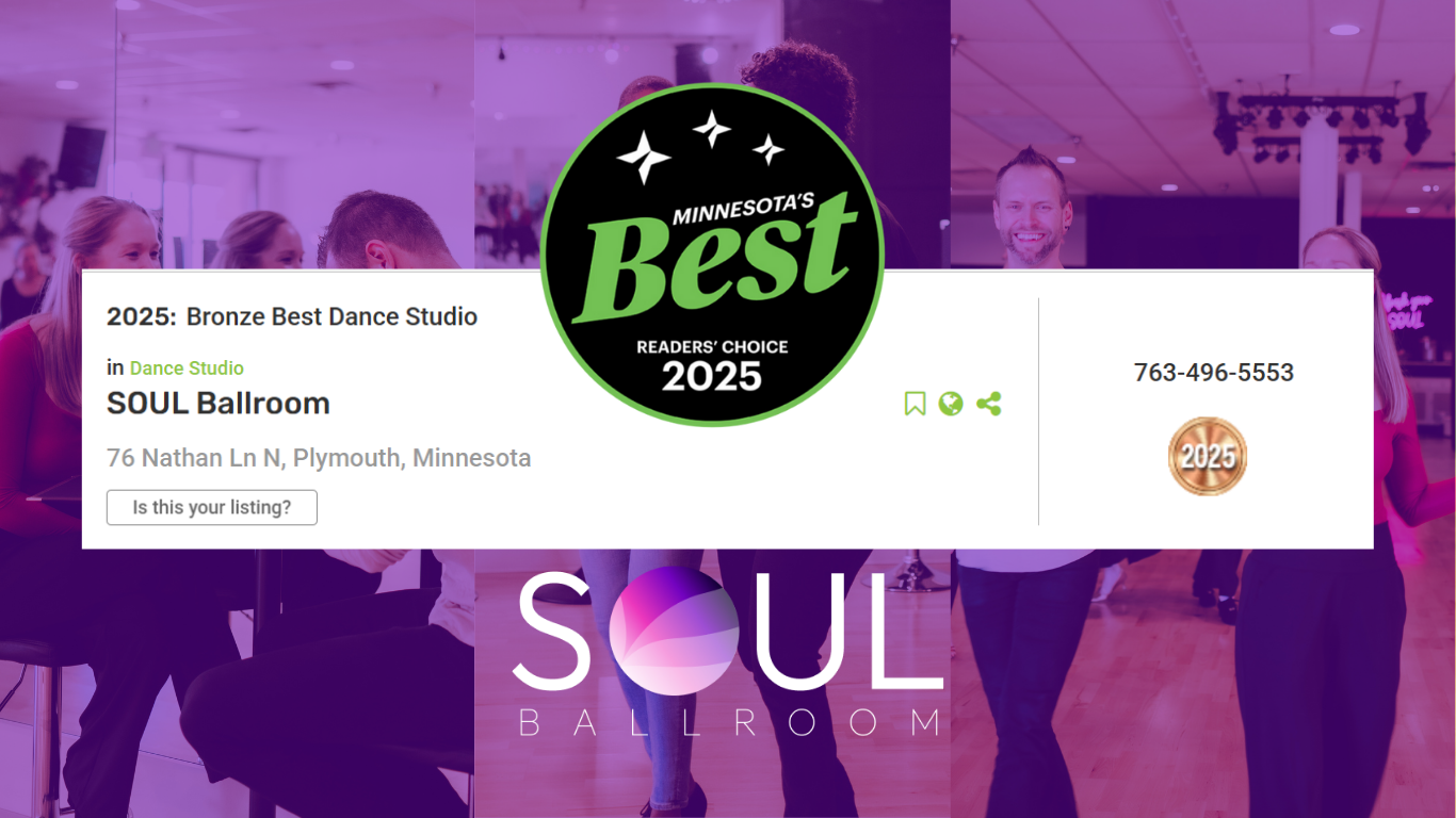 SOUL Ballroom Named Top 3 Best Dance Studio in Minnesota 2025