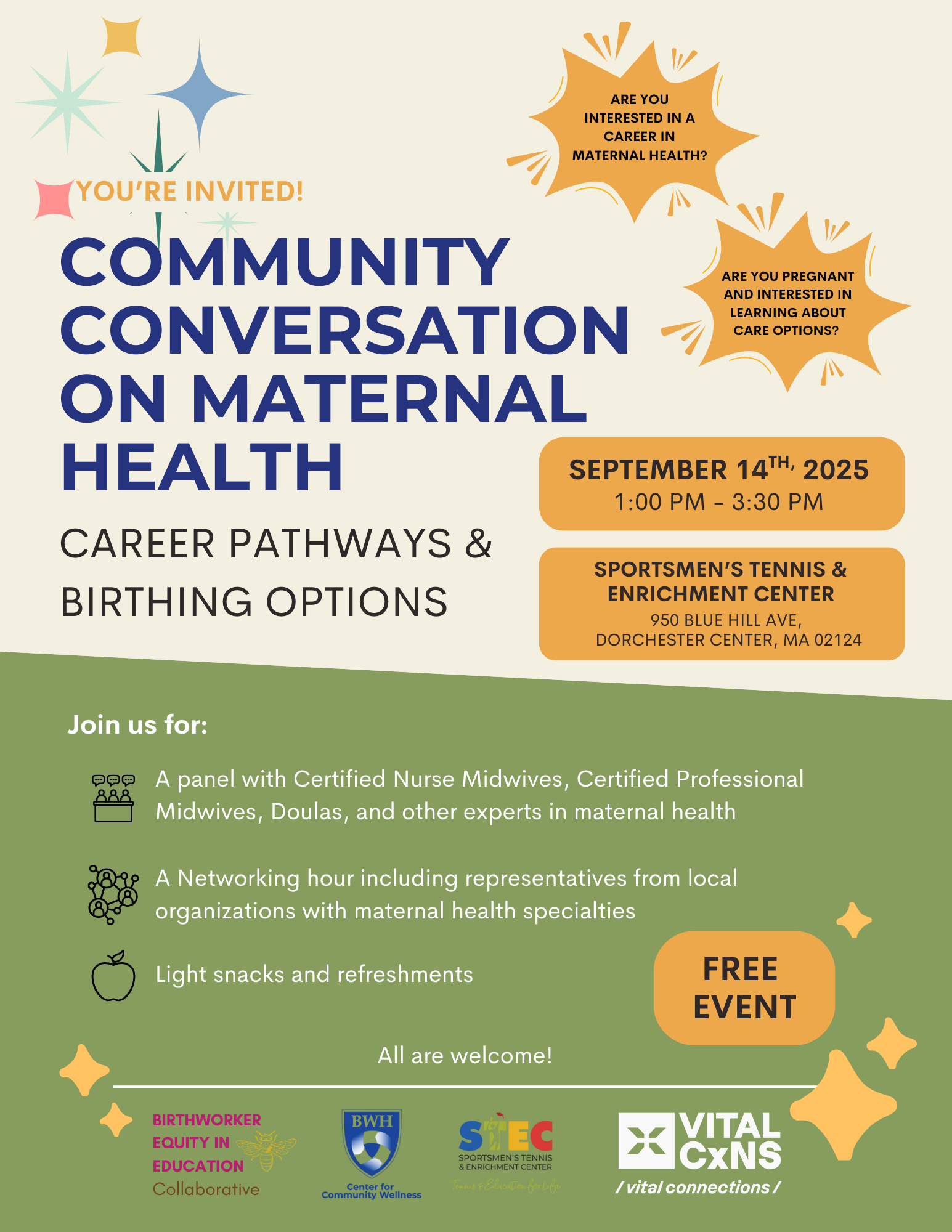 Community Conversation on Maternal Health: Career Pathways & Birthing Options