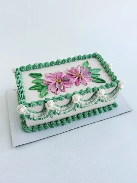 Vintage Piped Floral Palette Knife Cake Decorating Class in Murrieta CA