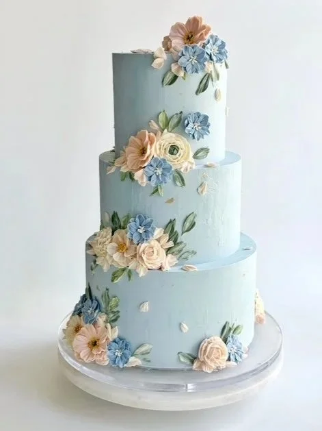 Something Blue Wedding Cake Riverside County, CA