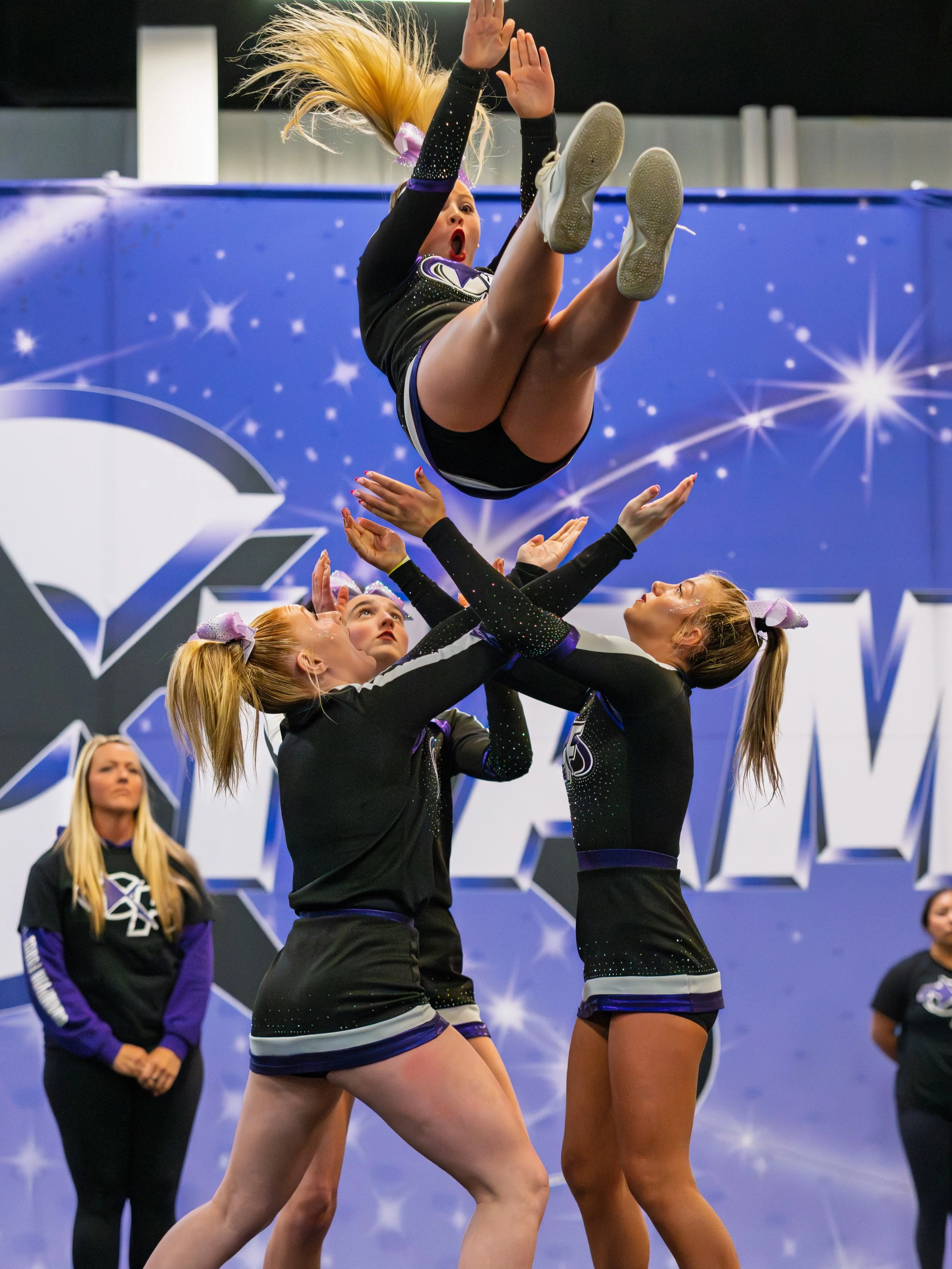 These girls BROUGHT the energy!! 
Bowling Green Champion Force 5.4!!
State Champions!!
Now Nationals in July!!
#cheerleader #championforce #championforceathletics #sportsphotography