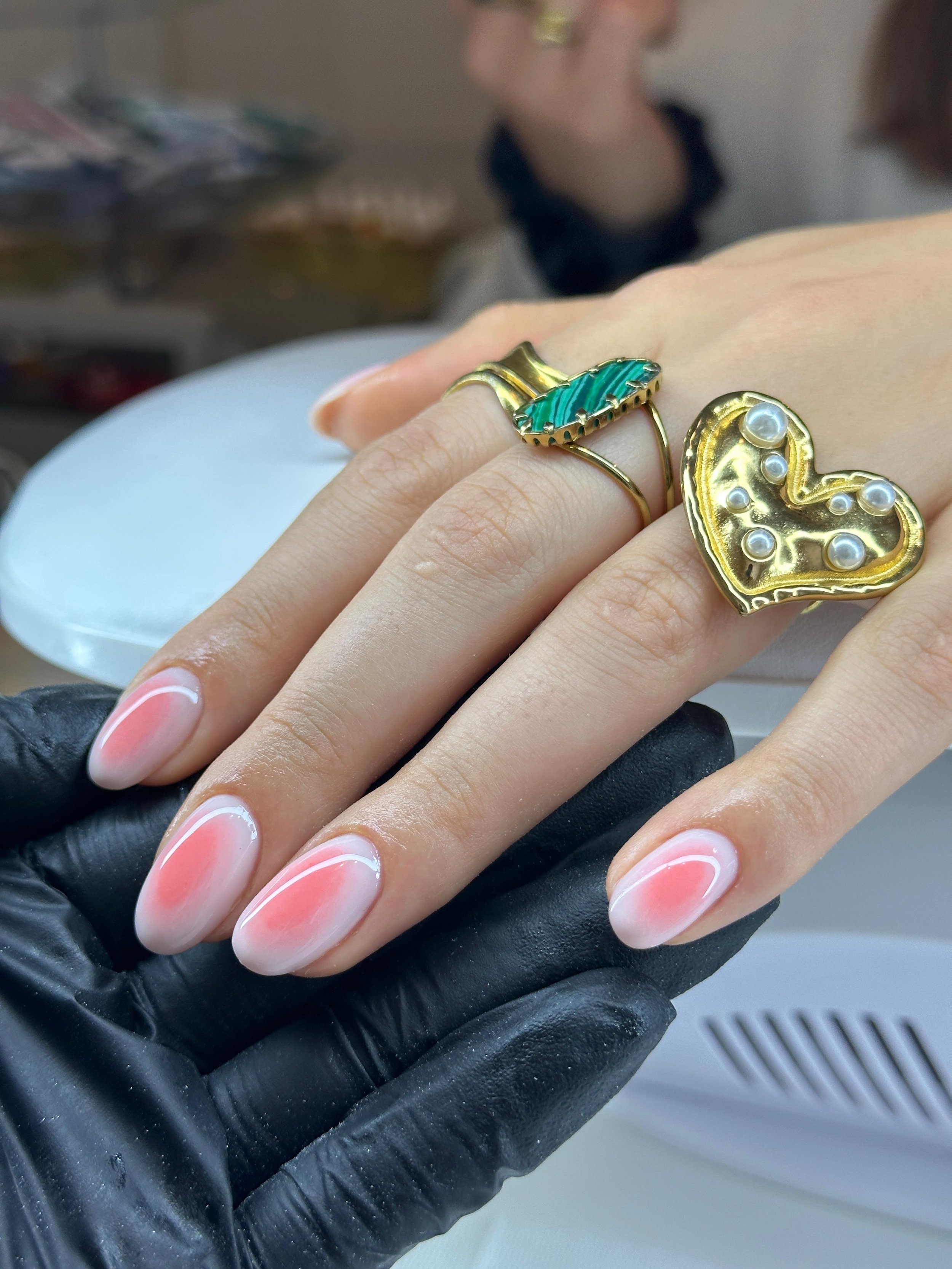 BIAB Dreamer aura nail art