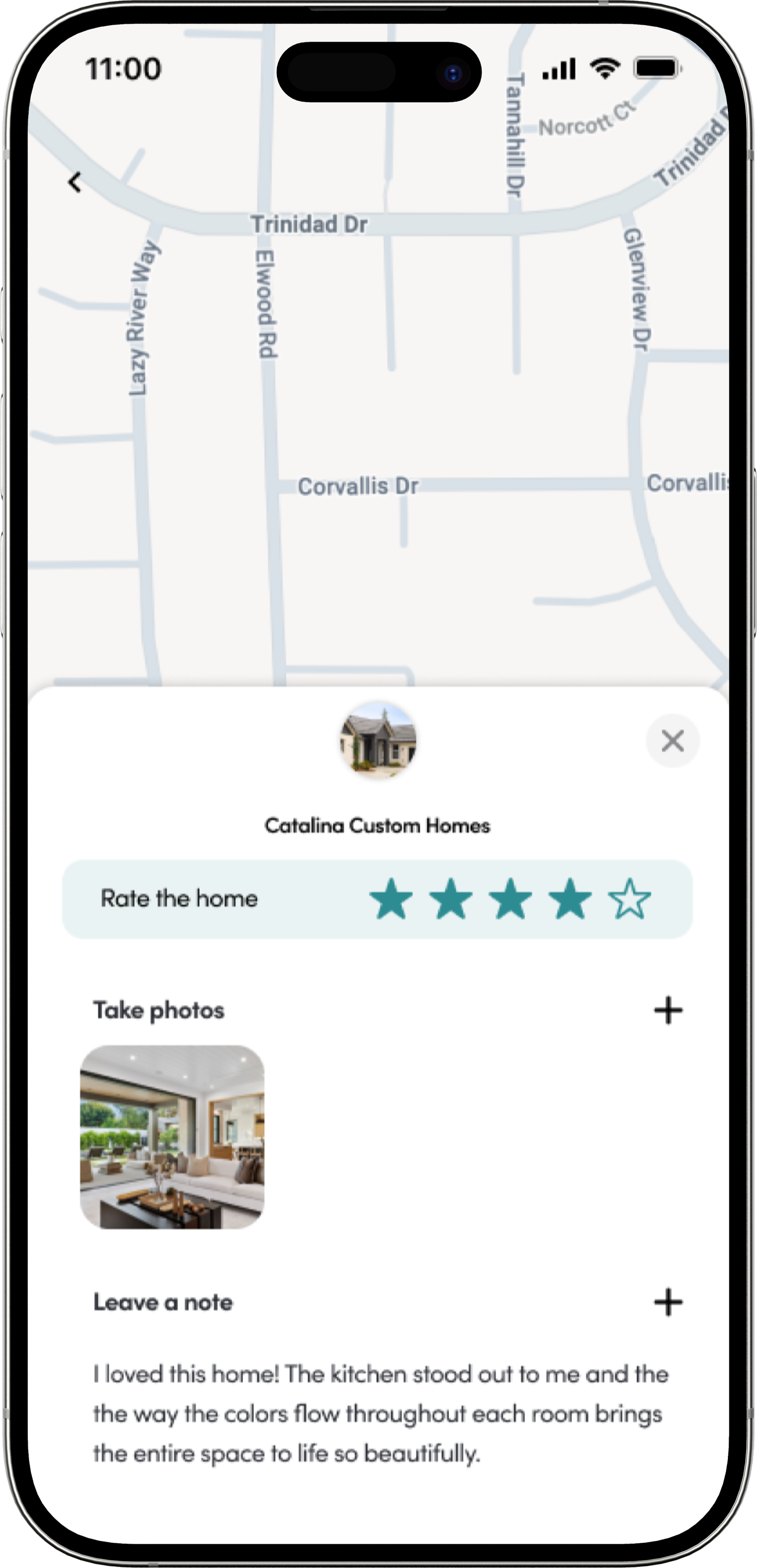 HomeTour annotate profile review for homes mobile mockup
