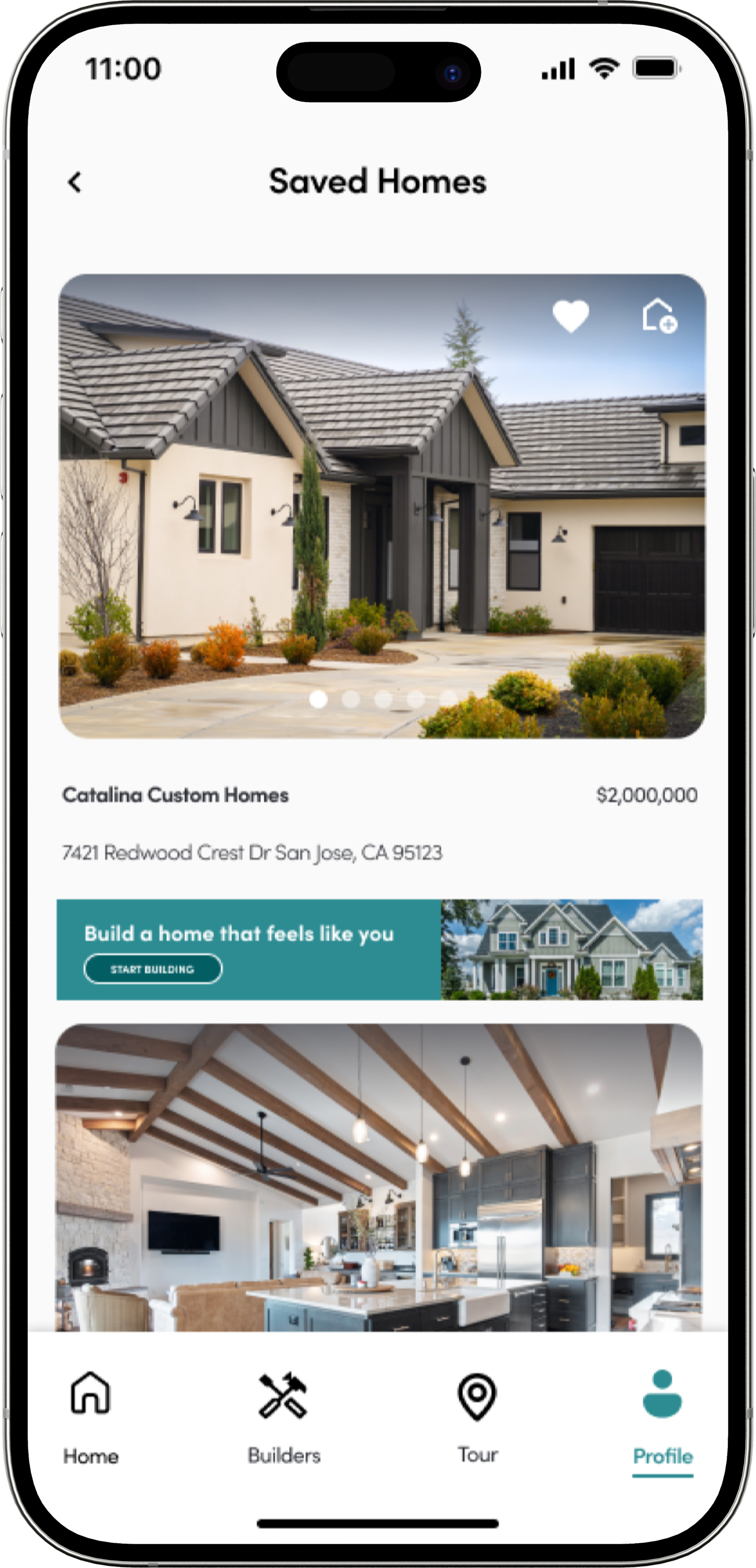 HomeTour saved homes mobile mockup