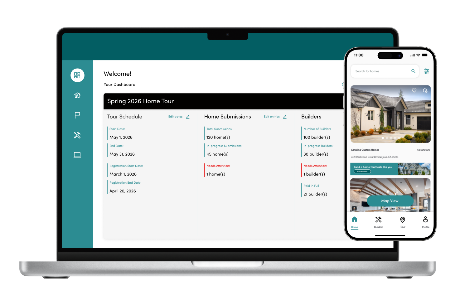 HomeTour mobile and web mockup