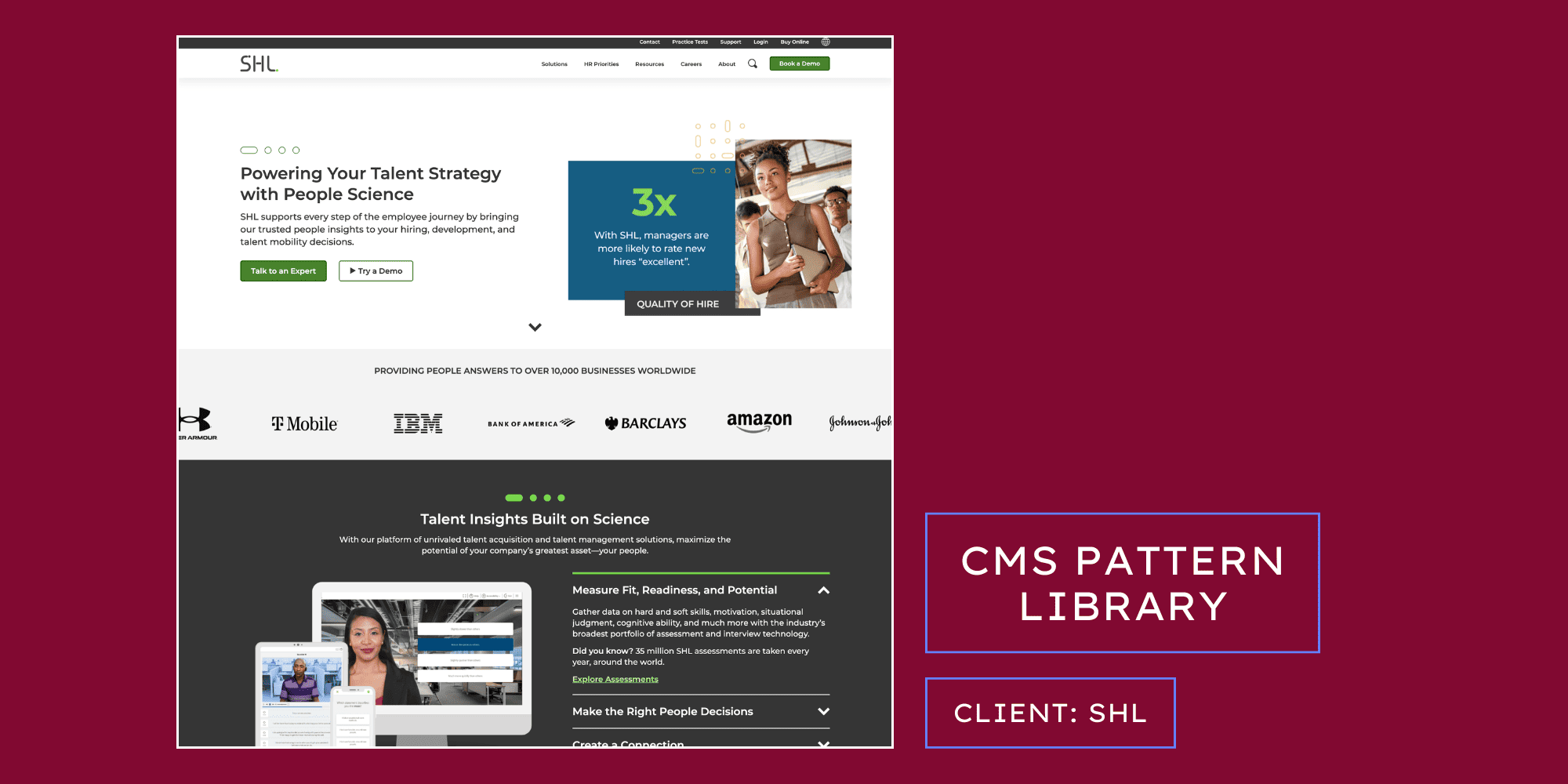SHL CMS pattern library project banner