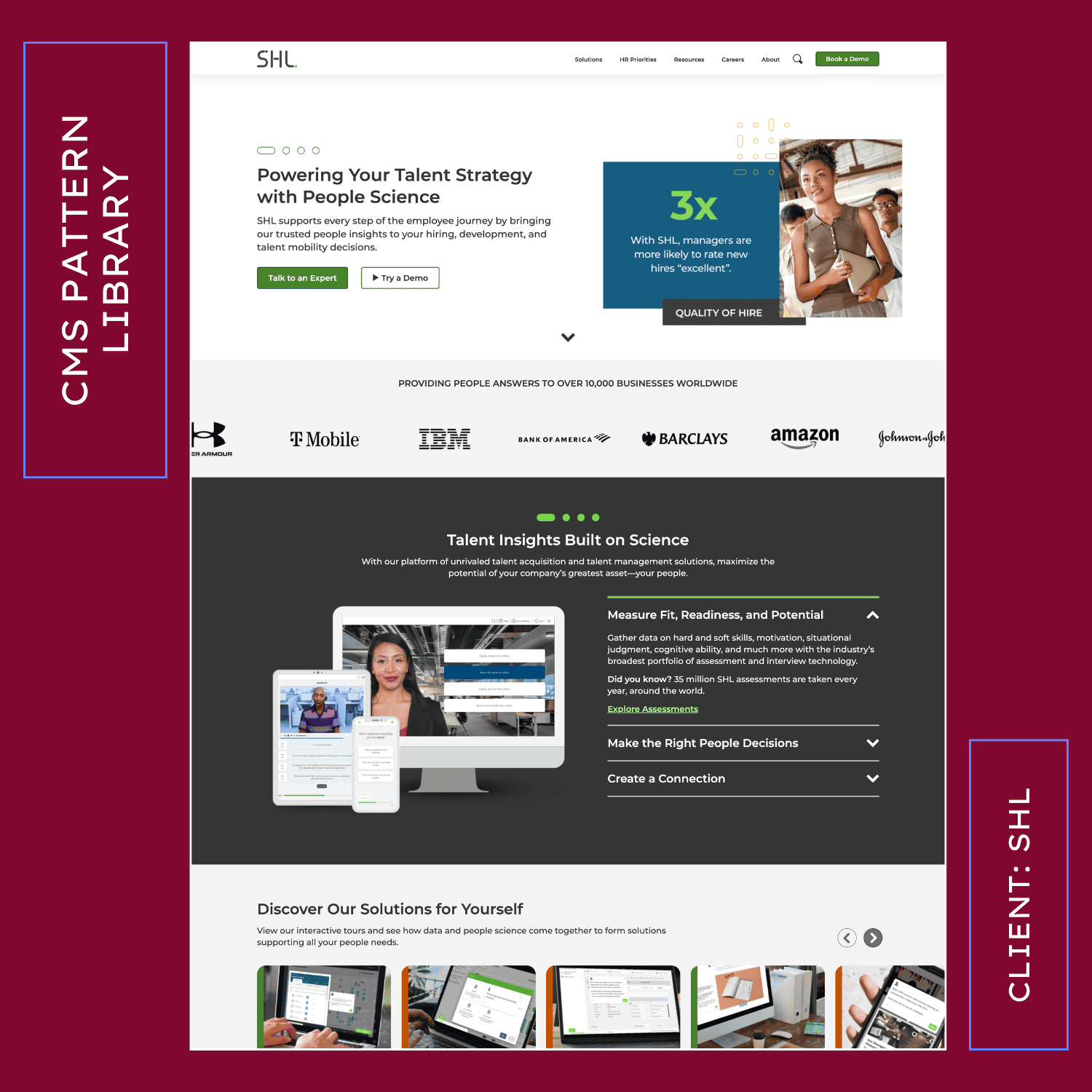 SHL CMS pattern library project page thumbnail