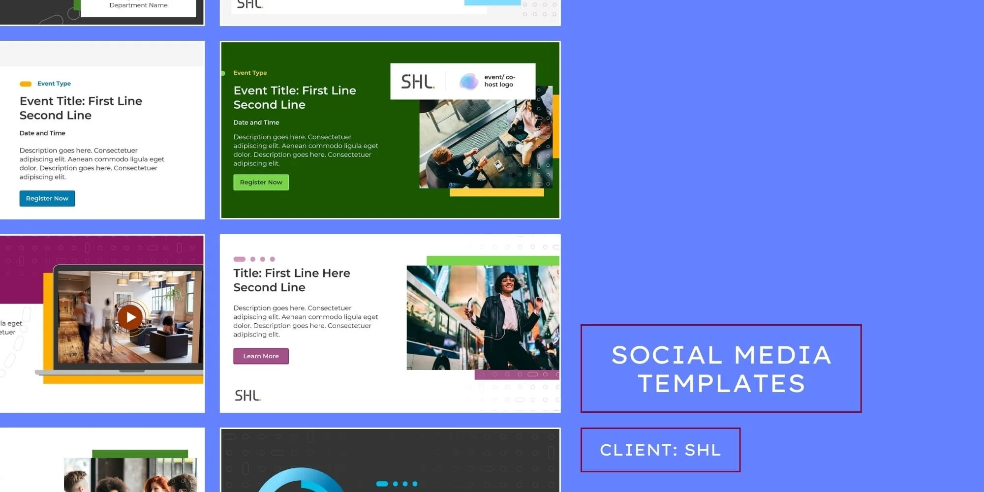 Social media templates for SHL banner