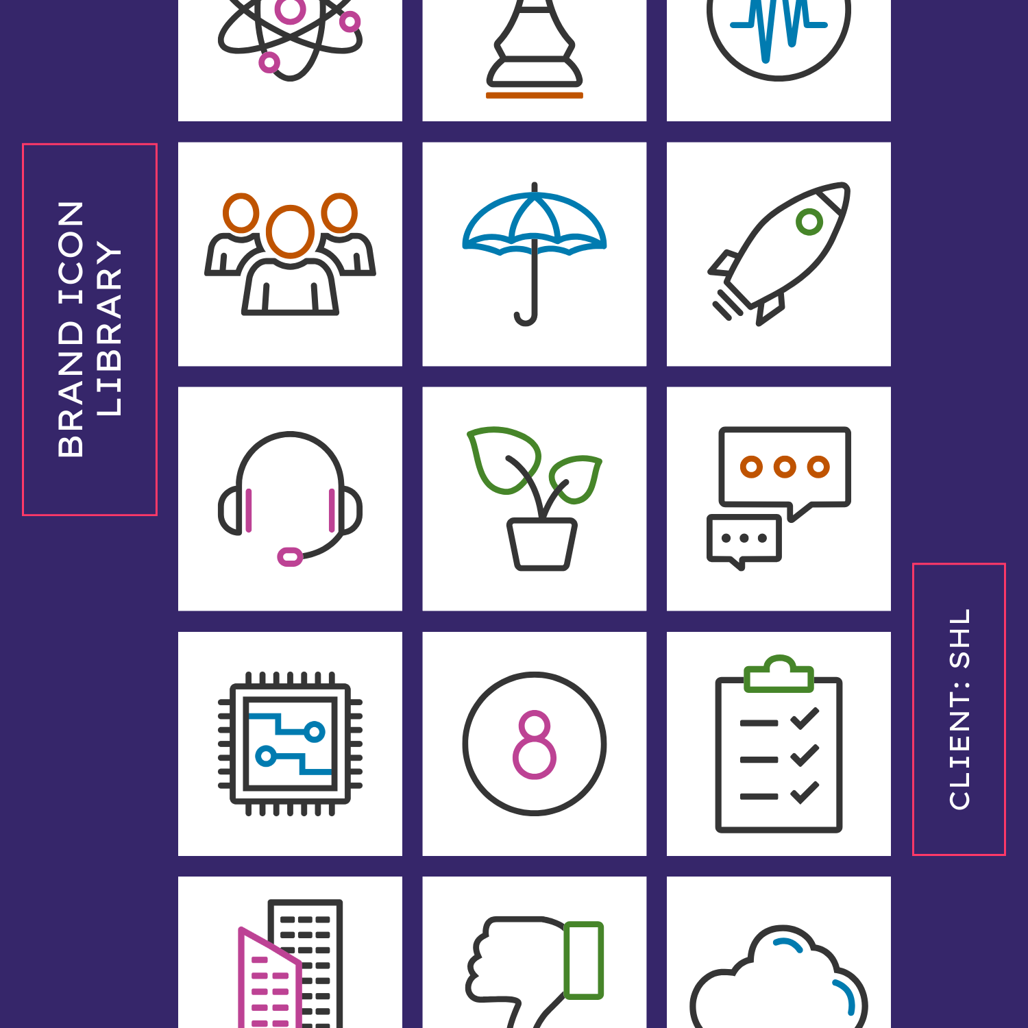 Grid of icons depicting various business concepts project page thumbnail