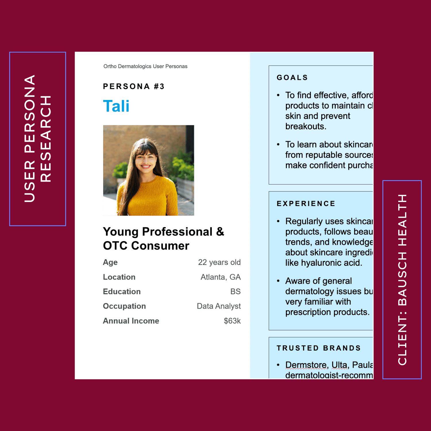 Bausch Health Dermatology Site Overhaul User Persona Research