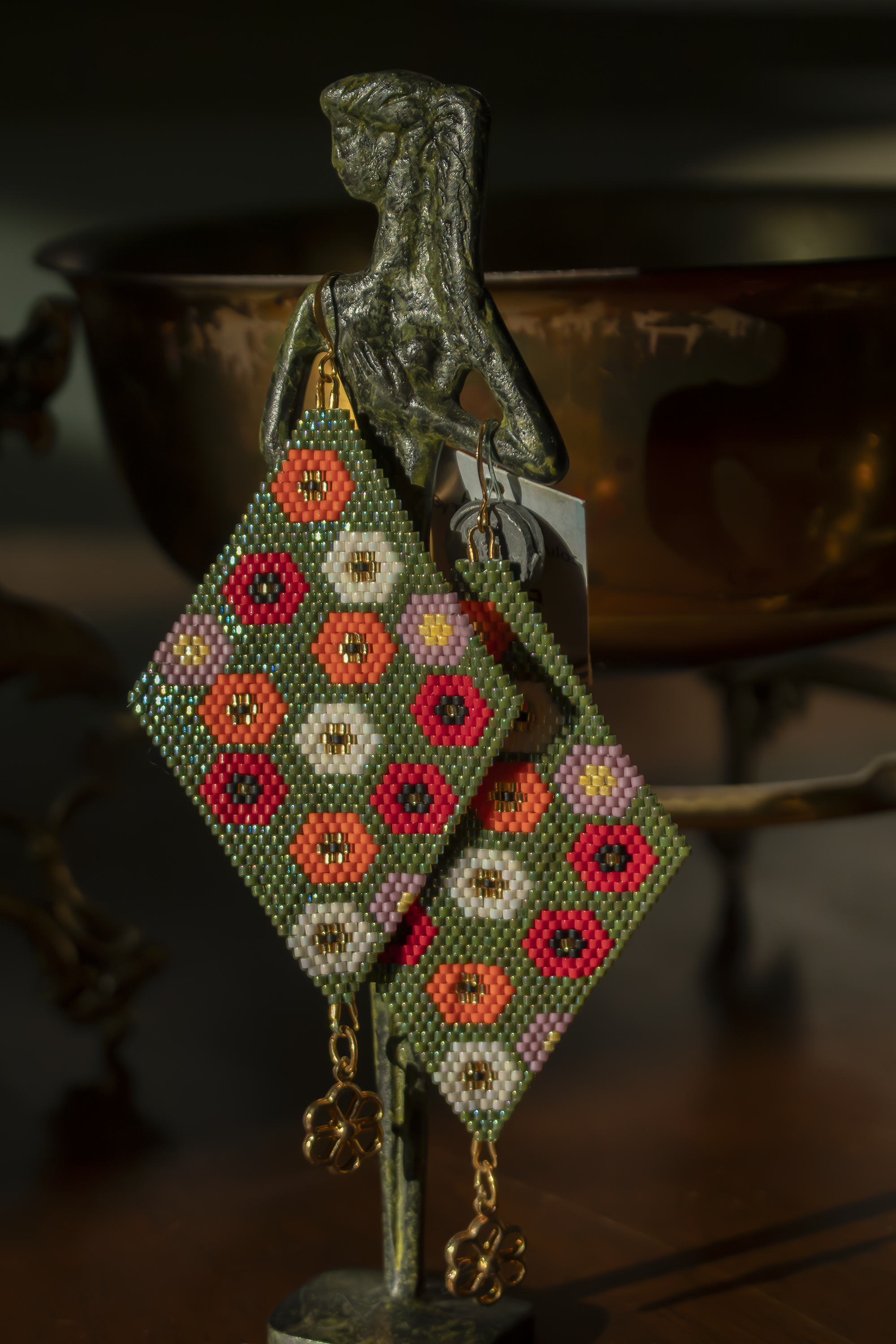 Poppy Earrings & Charm