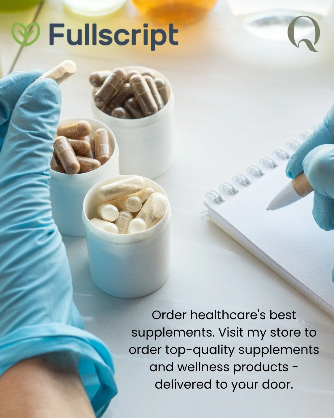 ✨ Wellness, simplified. ✨

With Quest 4 Health&rsquo;s Fullscript store, you can order healthcare&rsquo;s best supplements and wellness products, delivered straight to your door. 💊

✔️ Top-quality
✔️ Science-backed
✔️ Convenient + personalized

Tap 